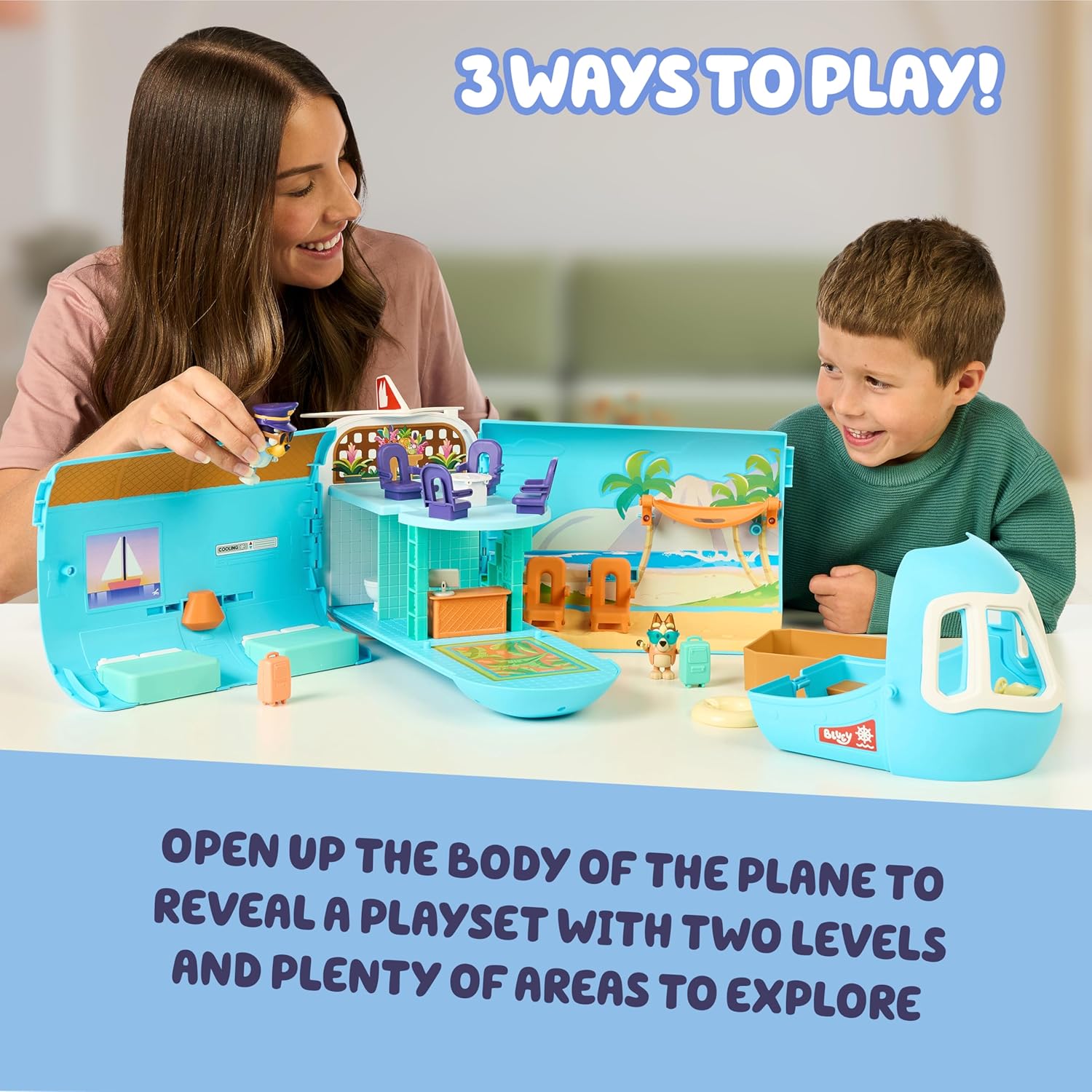 Bluey Toy House Mega Bundle, Family Home & BBQ Playhouse, Ages 3-5