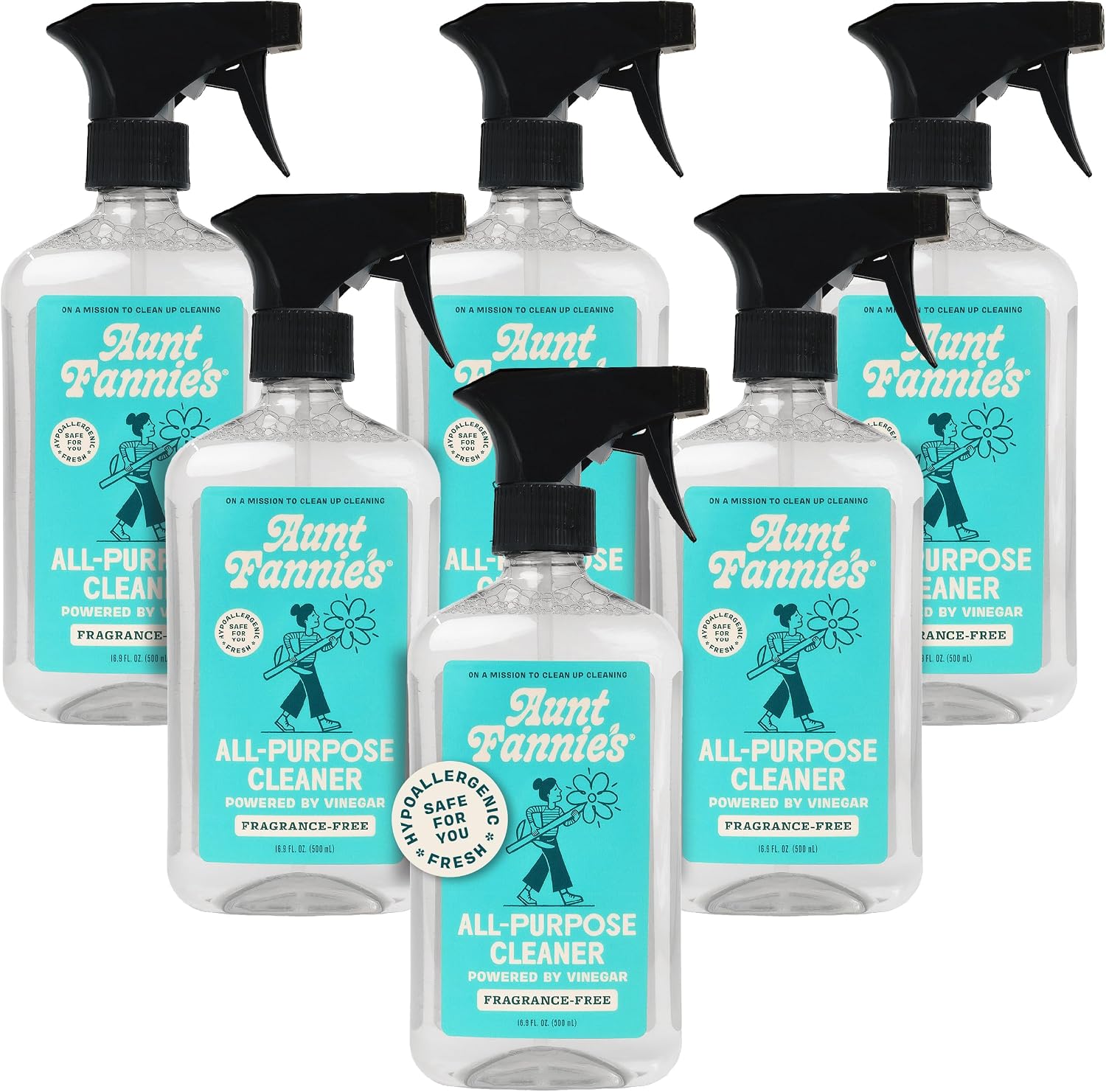Aunt Fannie's All Purpose Vinegar Cleaner Spray, Lavender, Pack of 1 | Cuts Grease & Grime, No Harsh Residue, Safe for Kitchens Bathrooms Windows Counters & Sealed Areas, Kid and Pet Safe
