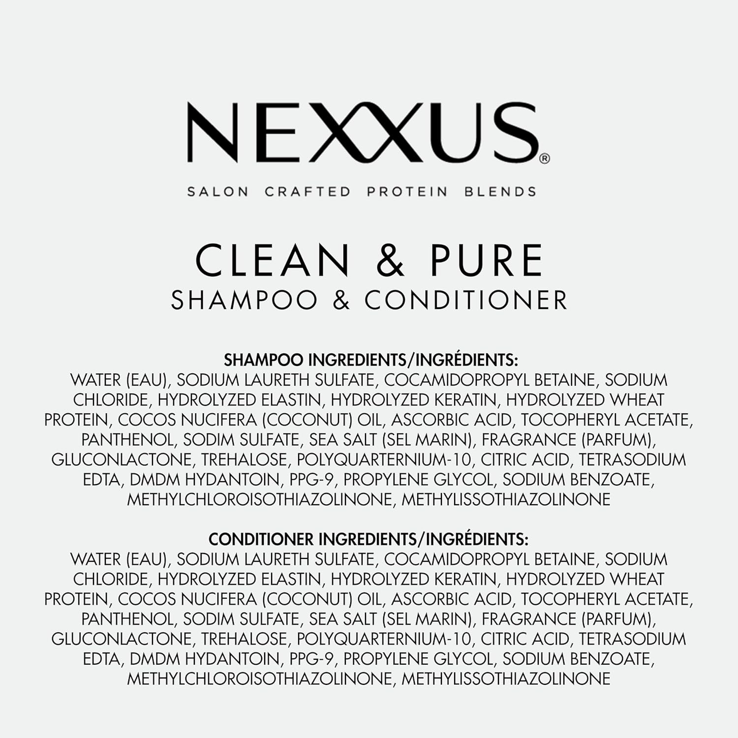 Nexxus Clean & Pure Clarifying Shampoo + Conditioner Set 33.8 oz 2 ct