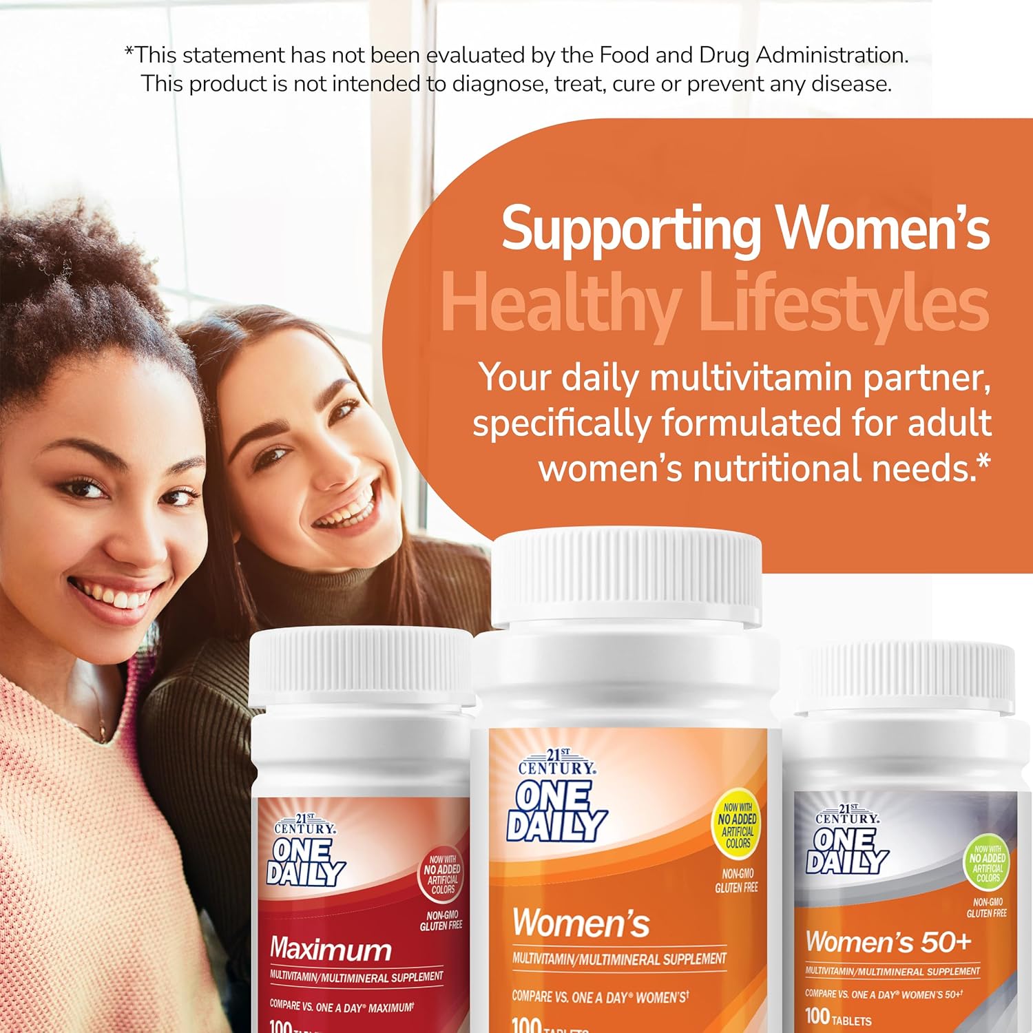 21st Century One Daily Women's Multivitamin Tablets, 100 Count | Complete Daily Multivitamin & Multimineral, Compare VS. One A Day® Women's