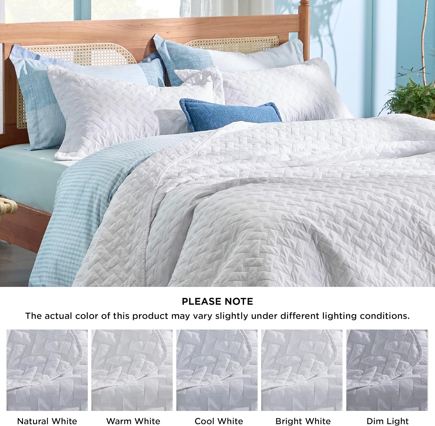 Bedsure Quilts Queen Size - Grey Bedspreads Queen Size with Basket Weave Pattern, Soft Quilt Bedding Set, Lightweight Comforter Set Coverlet for All Seasons with 2 Pillow Shams (90" x 96")