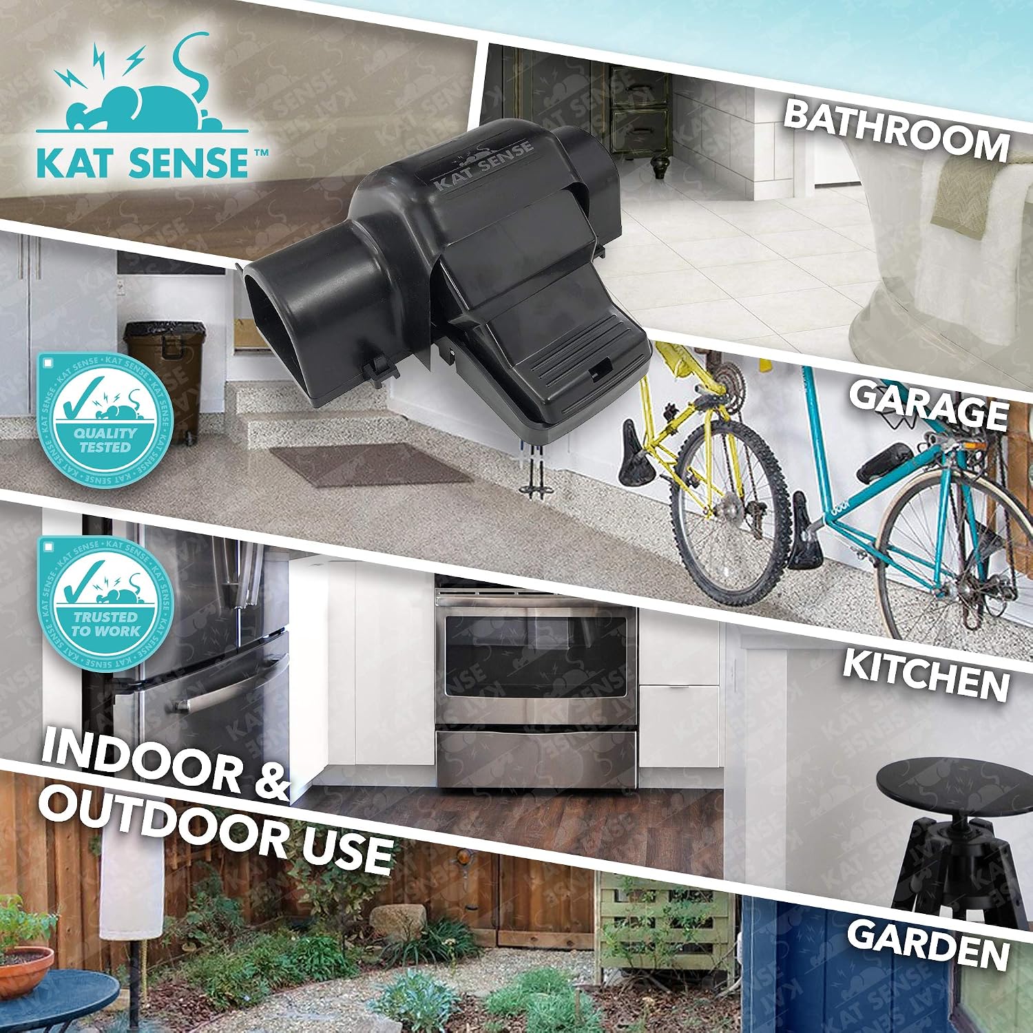 Kat Sense Covered Rat Trap & Chipmunk Trap, Prevents Accidental Triggering with Tunnel Design, Quick Action Pest Control Device