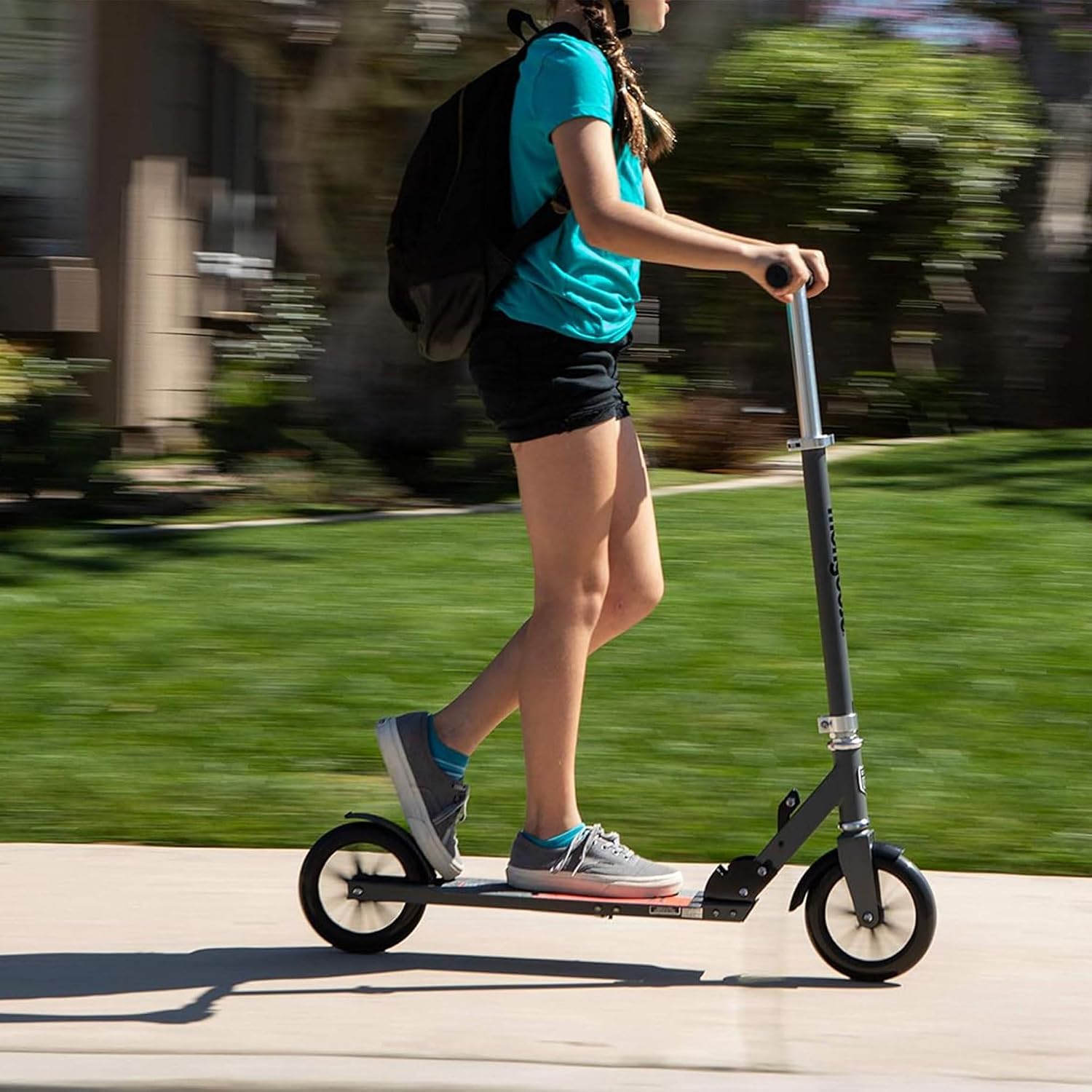 Mongoose Trace Kick Scooter for Youth Adult Boys and Girls, Quick-Release, Lightweight & Easy Folding Scooter, Bike Style Grips