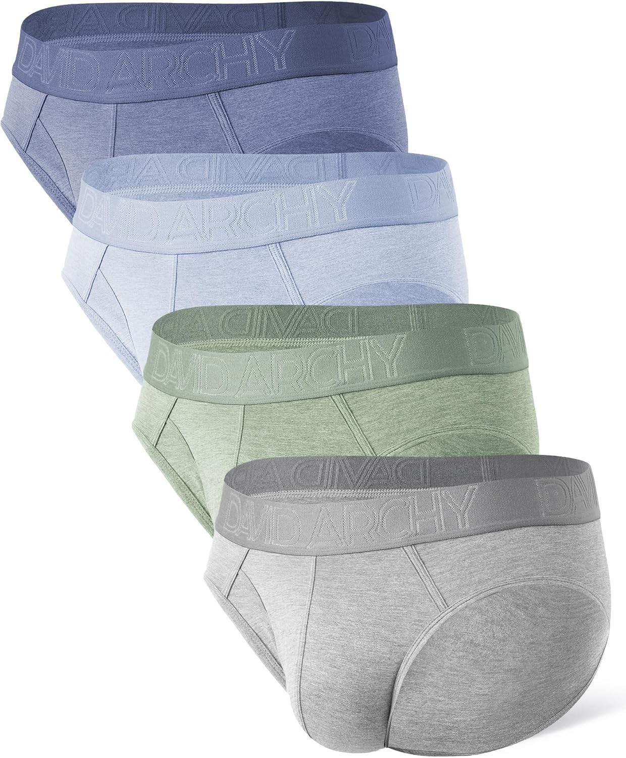DAVID ARCHY Men's Bamboo Rayon Briefs Underwear Breathable Support Pouch
