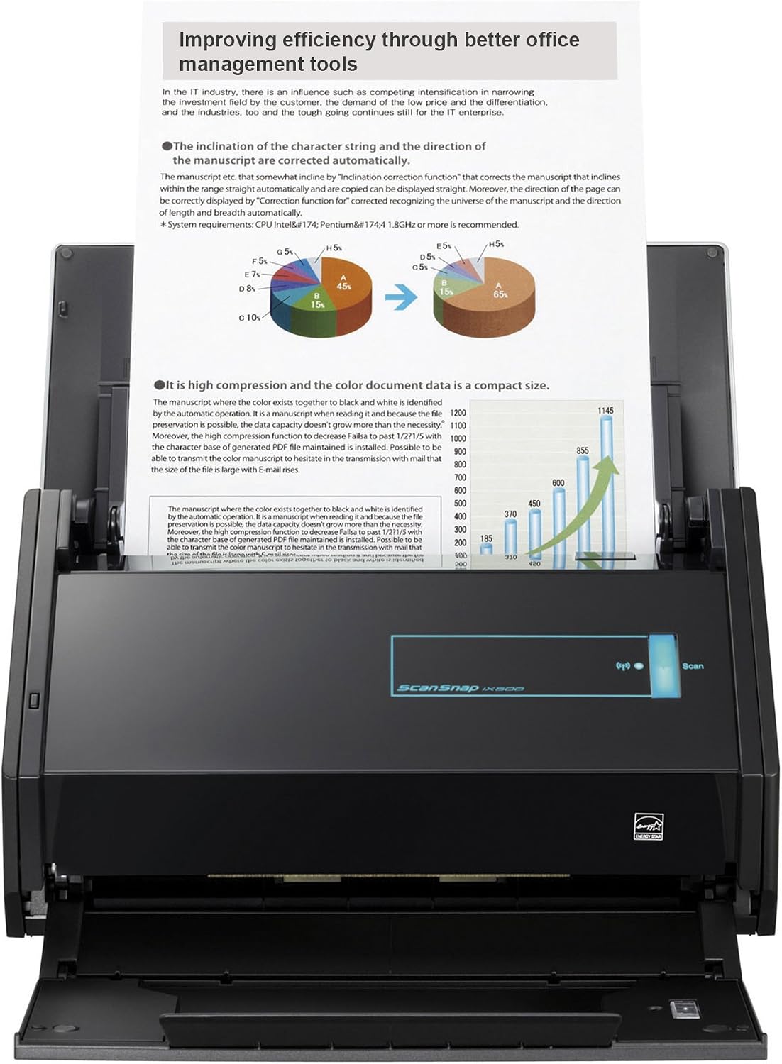 Fujitsu ScanSnap iX500 Color Duplex Desk Scanner for Mac and PC (Renewed)
