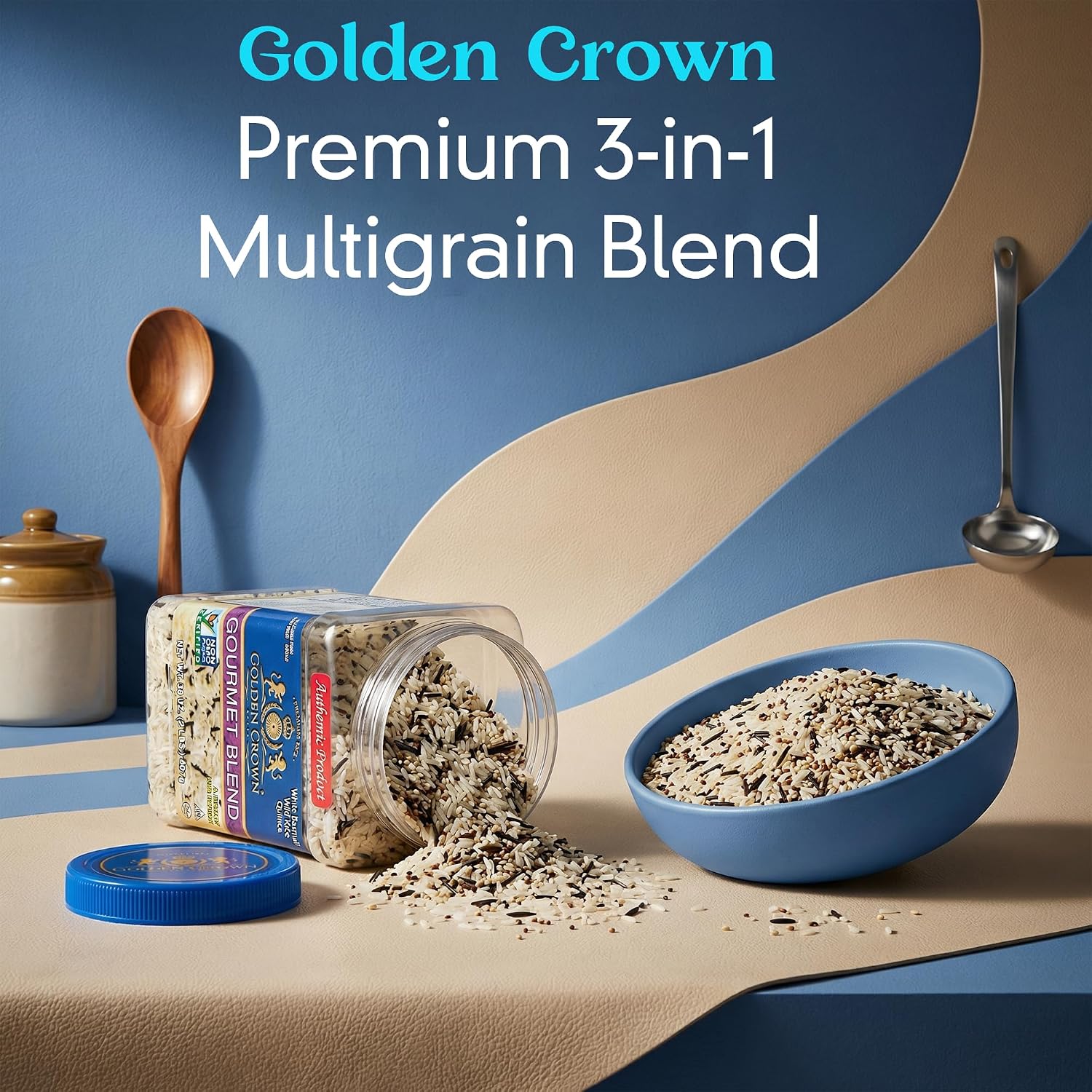 Golden Crown 8-in-1 Wild Rice Blend w/Red, Black Barley, Wild Rice Mix, 2lb