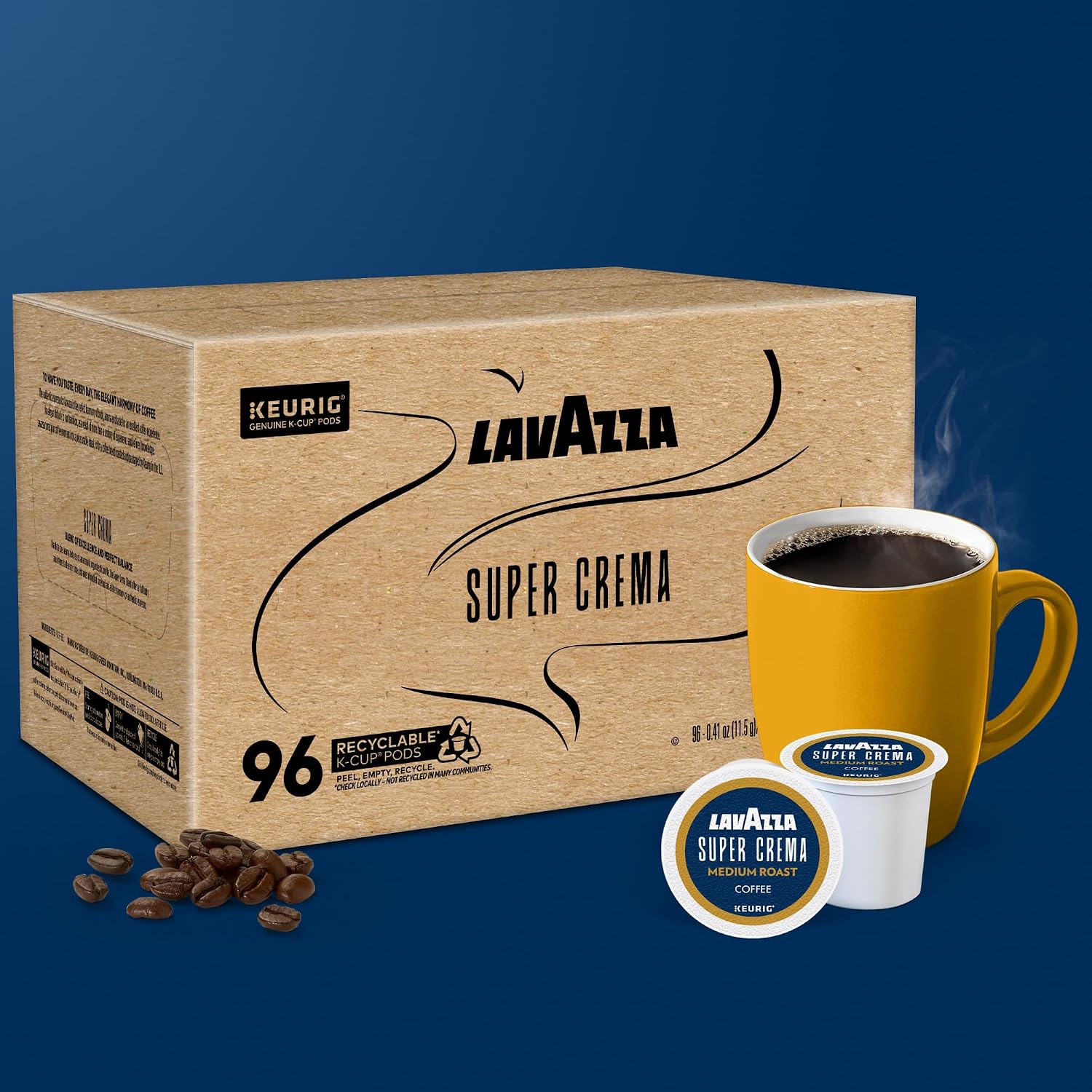 Lavazza Espresso, Single-Serve Keurig K-Cup Pods, Medium Roast Coffee, 32-Count Box