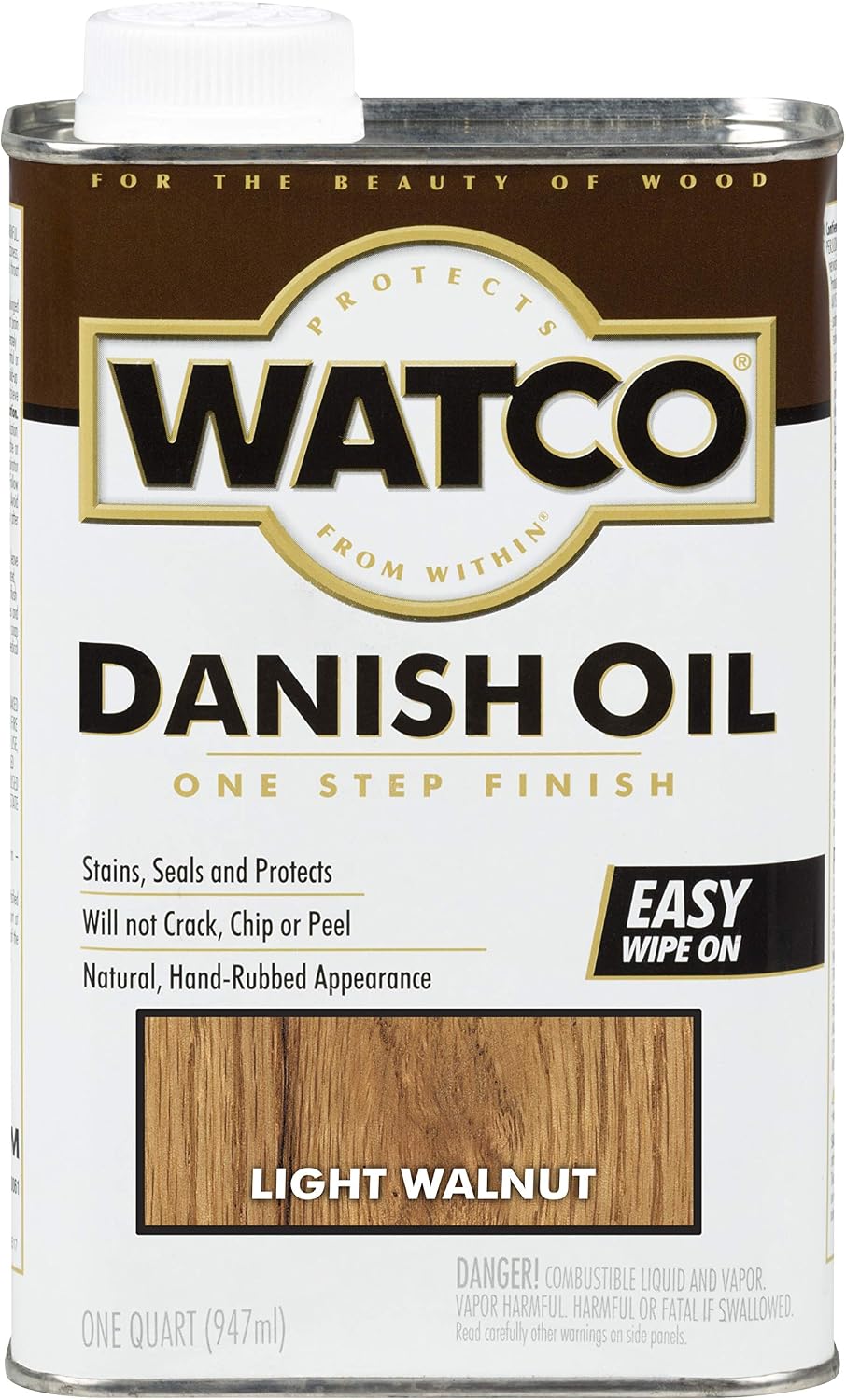 Watco 65351 Danish Oil Wood Finish, Pint, Black Walnut