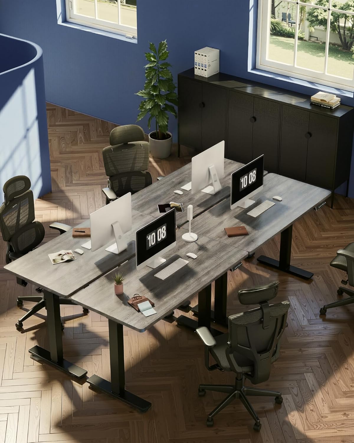FLEXISPOT EN1 One-Piece Standing Desk, Electric Adjustable with 4 Memory Presets, 176 LBS Capacity, Stable & Quiet