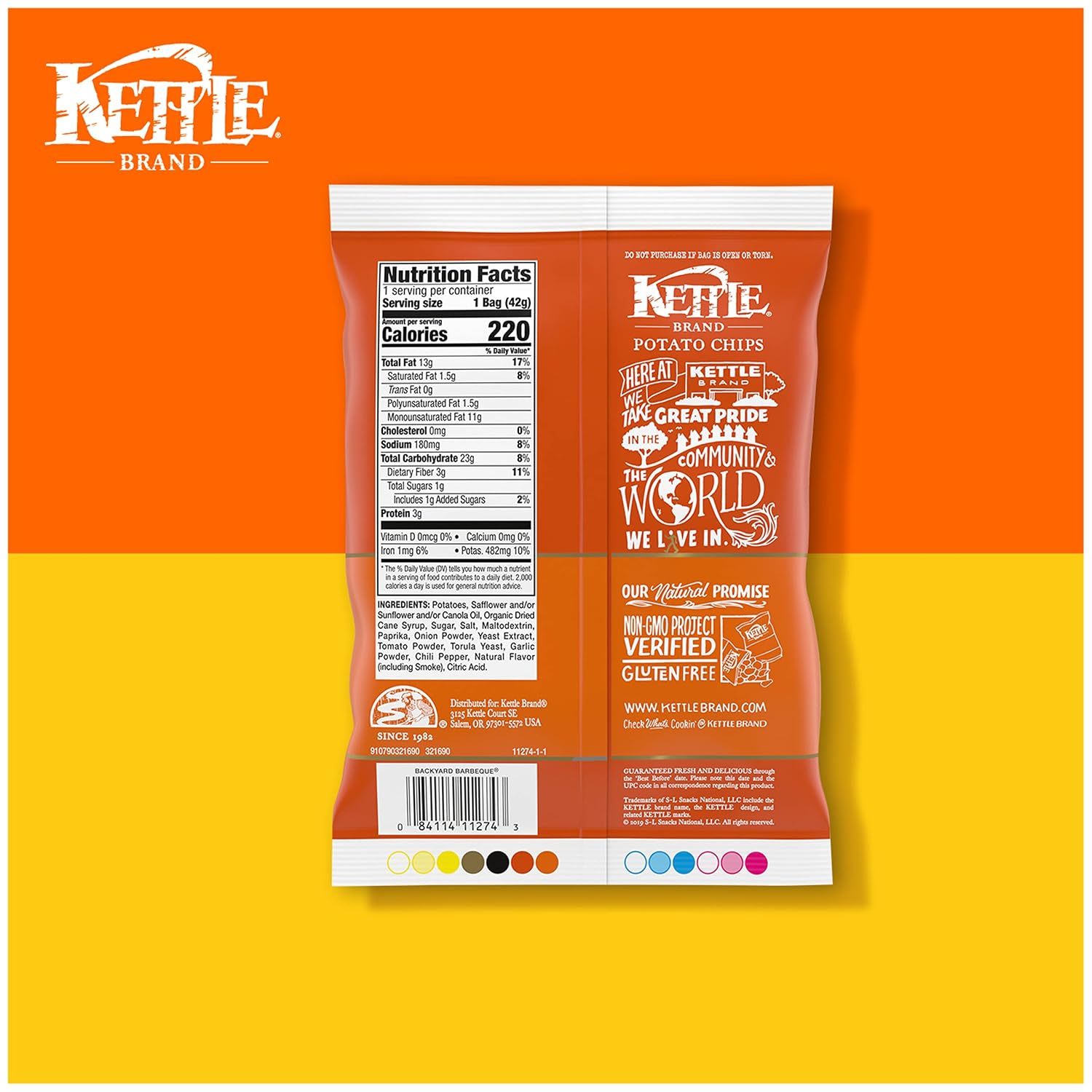 Kettle Brand Potato Chips, Backyard Barbeque Kettle Chips, 5 Oz