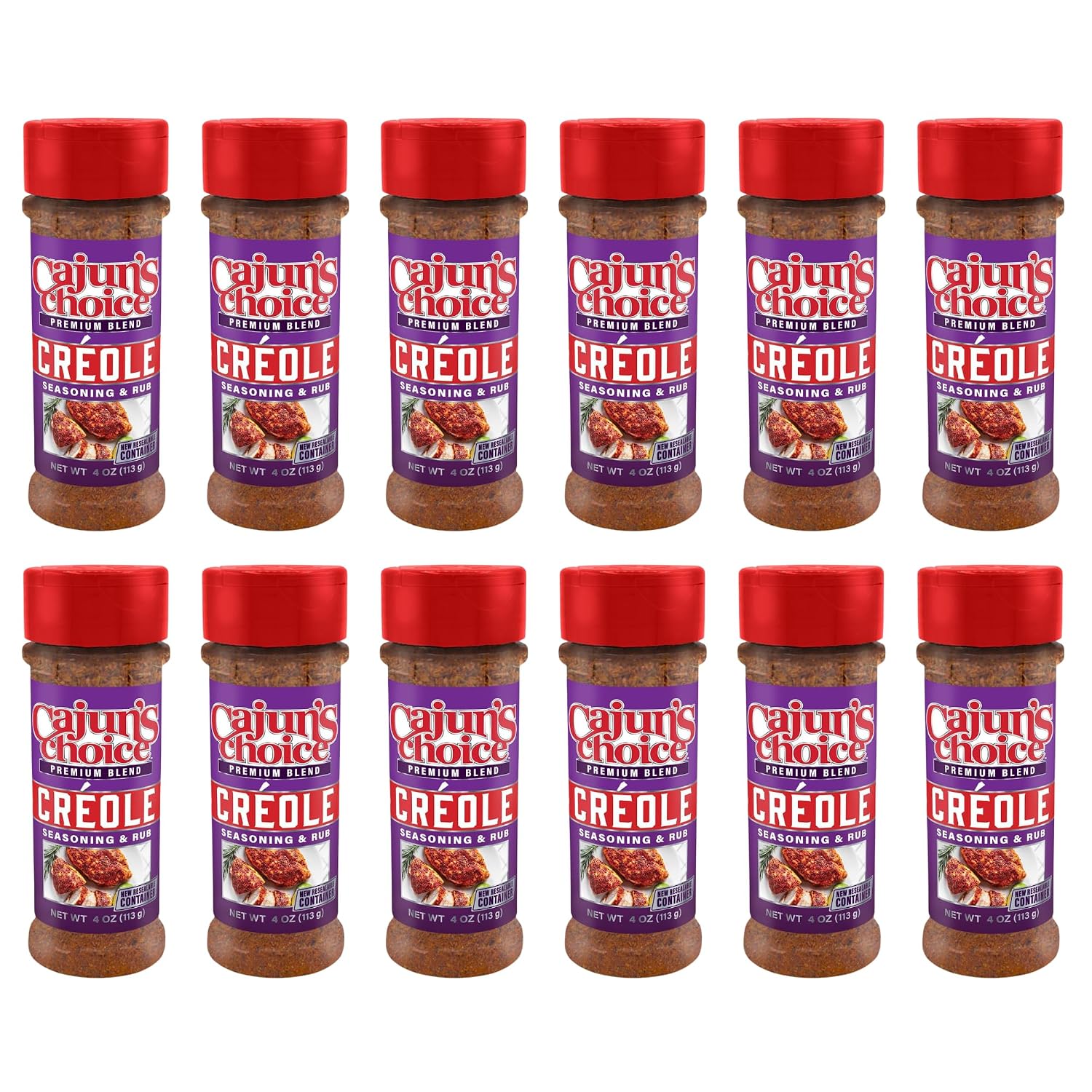 Cajun's Choice Blackened Seasoning - 2.75 oz Jar, Pack of 2, All Natural, Low Salt, Gluten-Free - Authentic Louisiana Spice for Fish & BBQ | Low-sodium, all-natural seasoning and rub for fish, seafood, chicken, pork, steak, vegetables and salads.