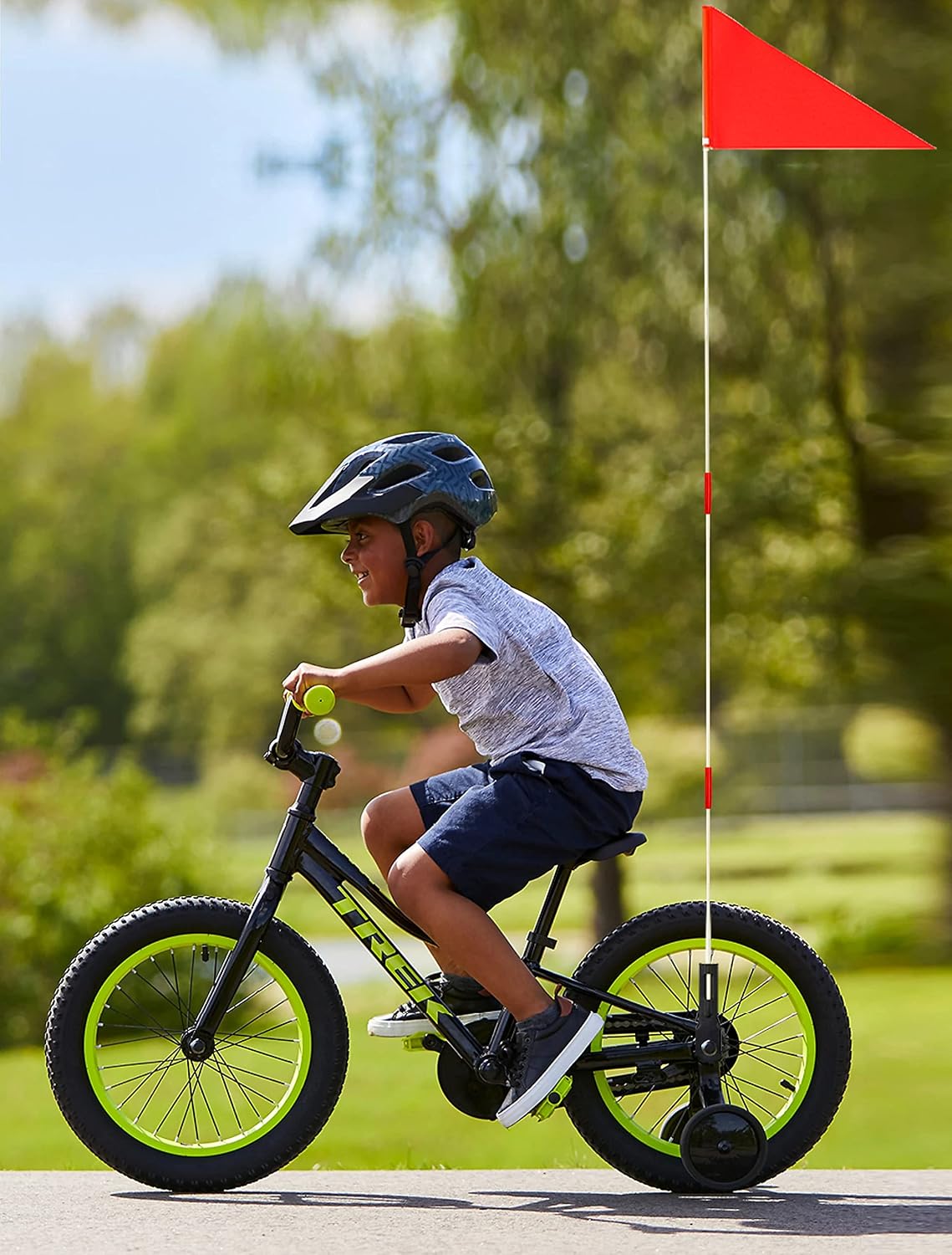 Bike Flags with Pole for Safety American Flag Height Adjustable Flagpole | Orange Bicycle Flag Full Color Tear-Resistant Waterproof, Heavy Duty Fiberglass Pole for Wheelchair and Golf Car