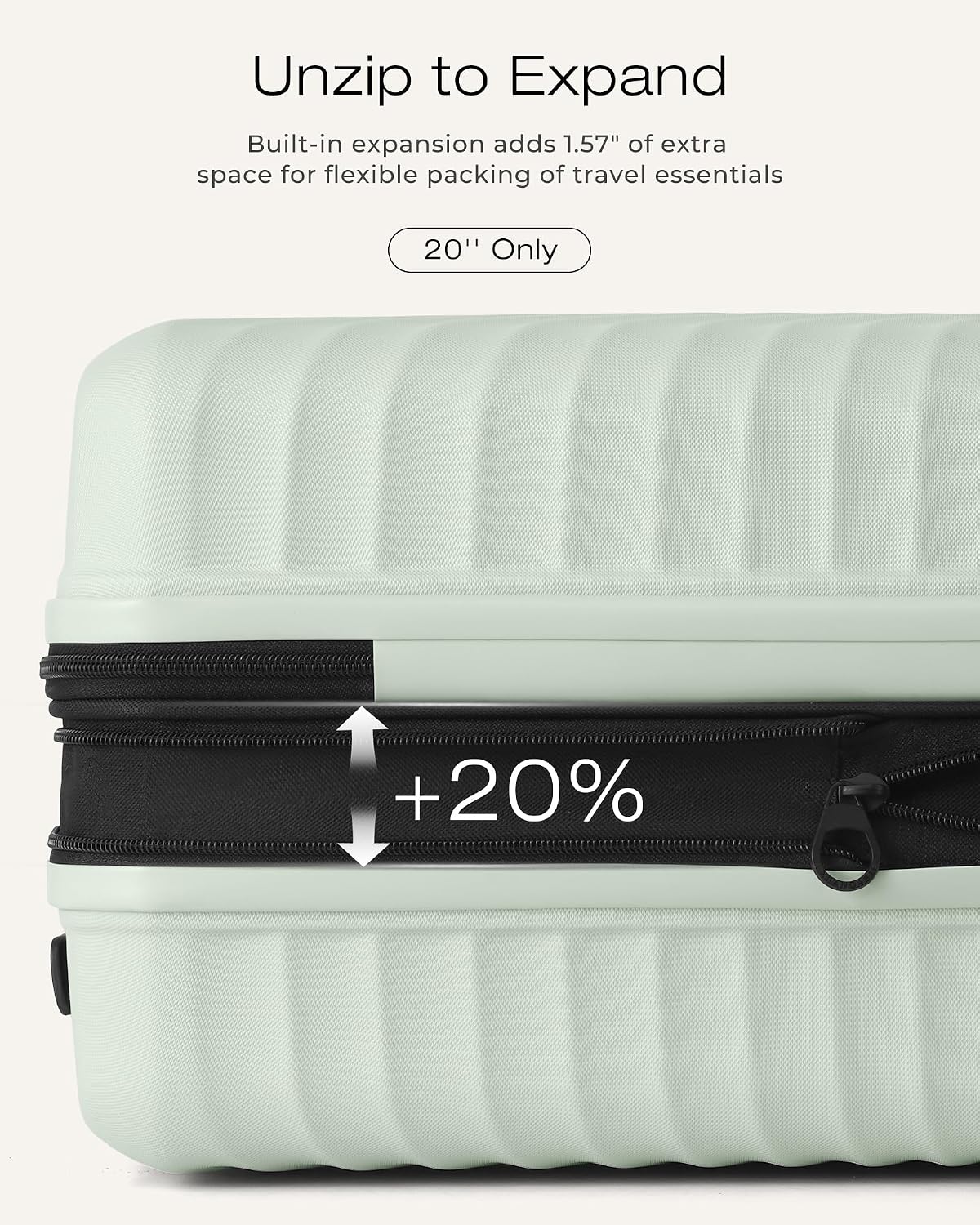 Coolife Luggage Carry-On, Lightweight PC Hardside Suitcase, 20-Inch, Black | Expandable Carry-On, Dual Spinner Wheels, TSA-Approved Lock, Upgraded PC Hardshell, Durable Travel Suitcase