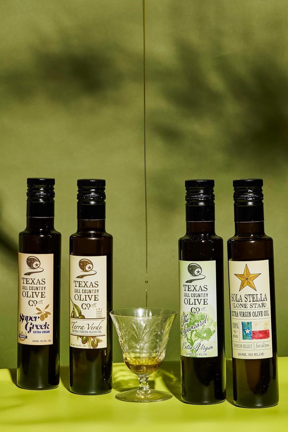 Texas Hill Country Olive Co Terra Verde Extra Virgin Olive Oil - Cold Pressed EVOO Gourmet Olive Oil - Rich & Fruity - Perfect for Finishing & Dressing - Award Winning & Made in Texas (8.5 oz)