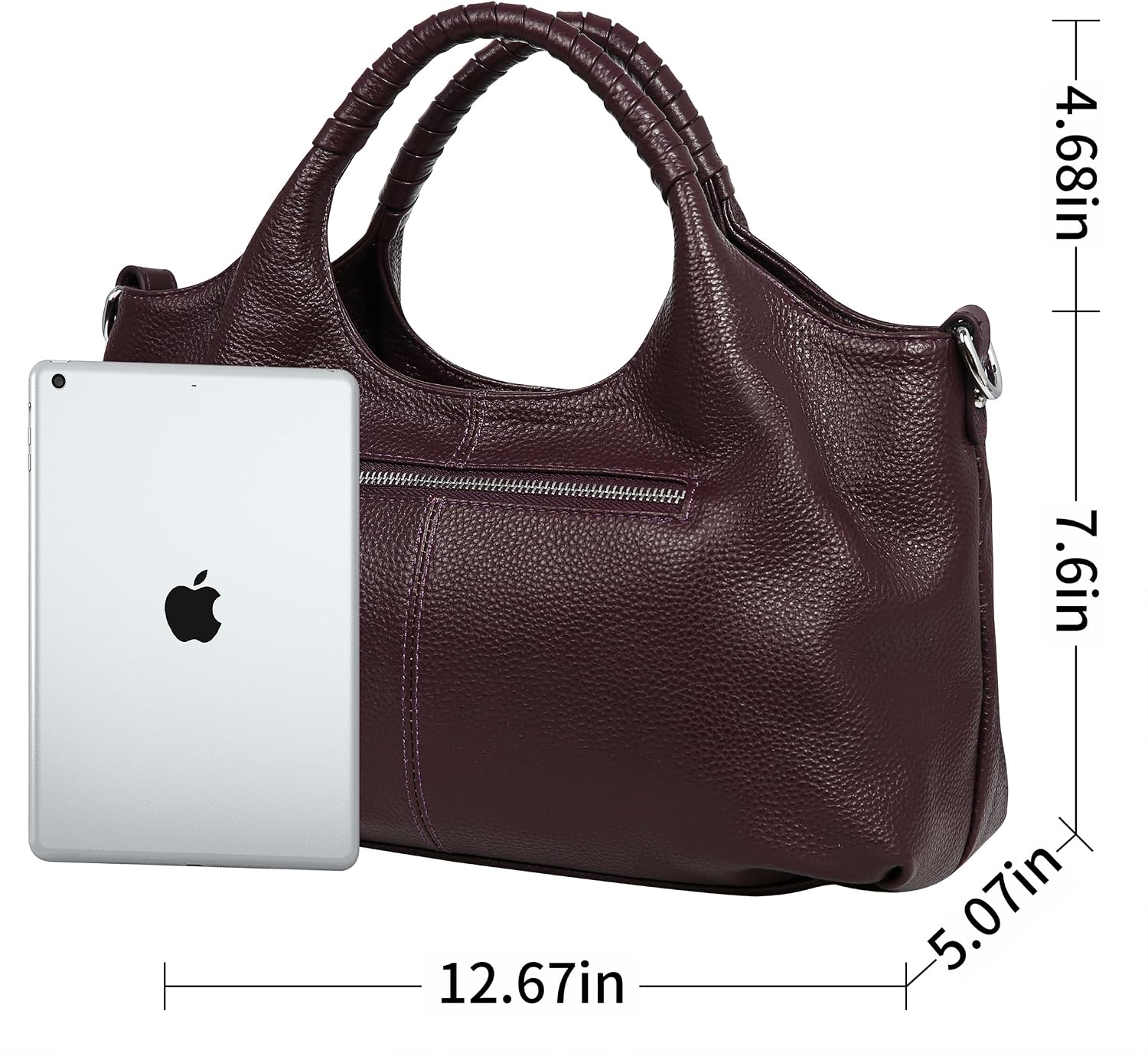 Iswee Leather Satchel Women Purse and Handbag Crossbody Shoulder Bag Hobo | Genuine Cowhide Leather Tote Top Handle Bag Soft & Durable Medium Size Bags with Detachable Multiple Pocketbooks Trendy