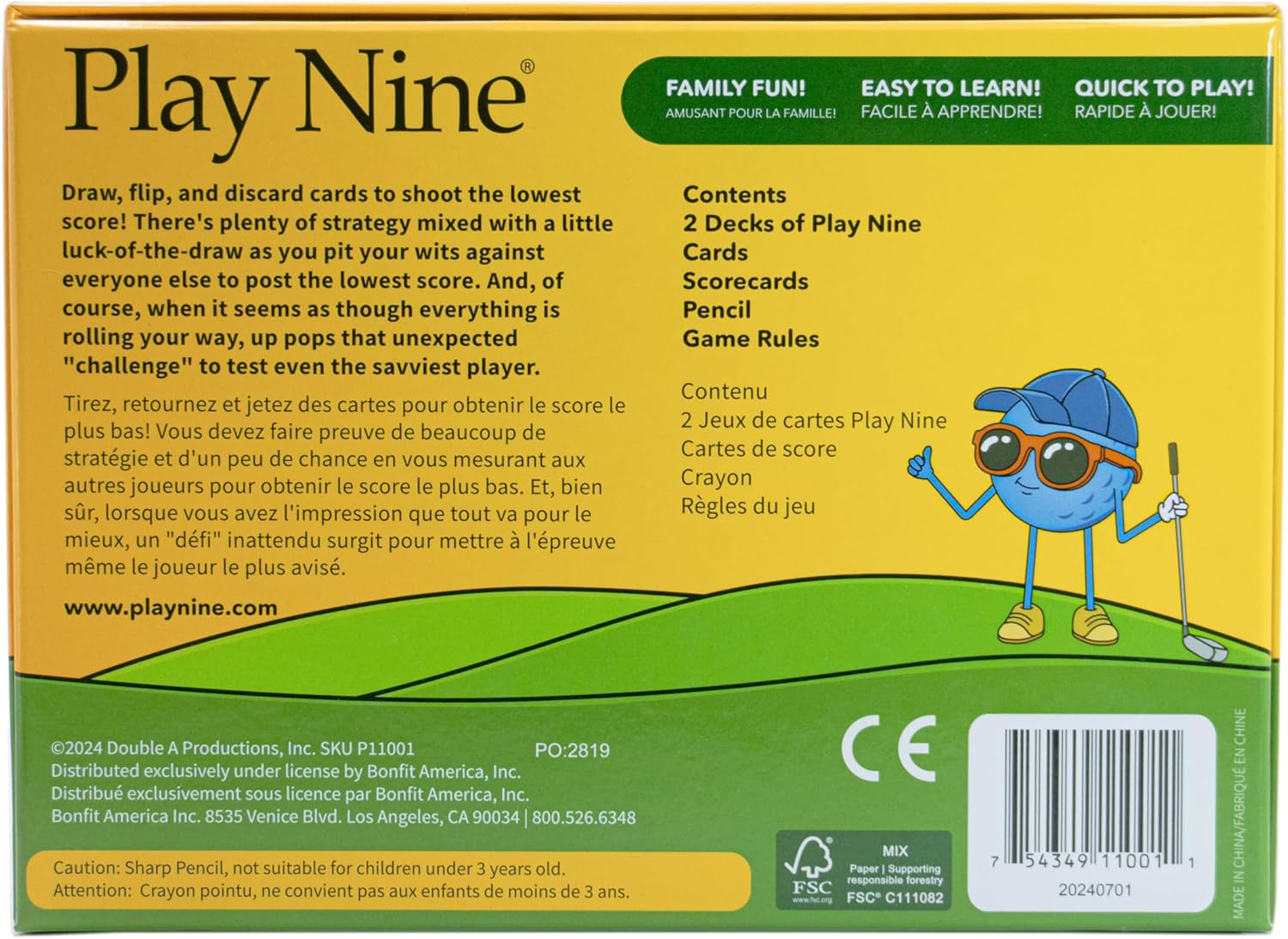Play Nine The Card Game of Golf, Ages 8 and Up, Couples Date Night Gift, Game Night Favorite, 15 Min Gameplay, Family Friendly Card Game for Kids