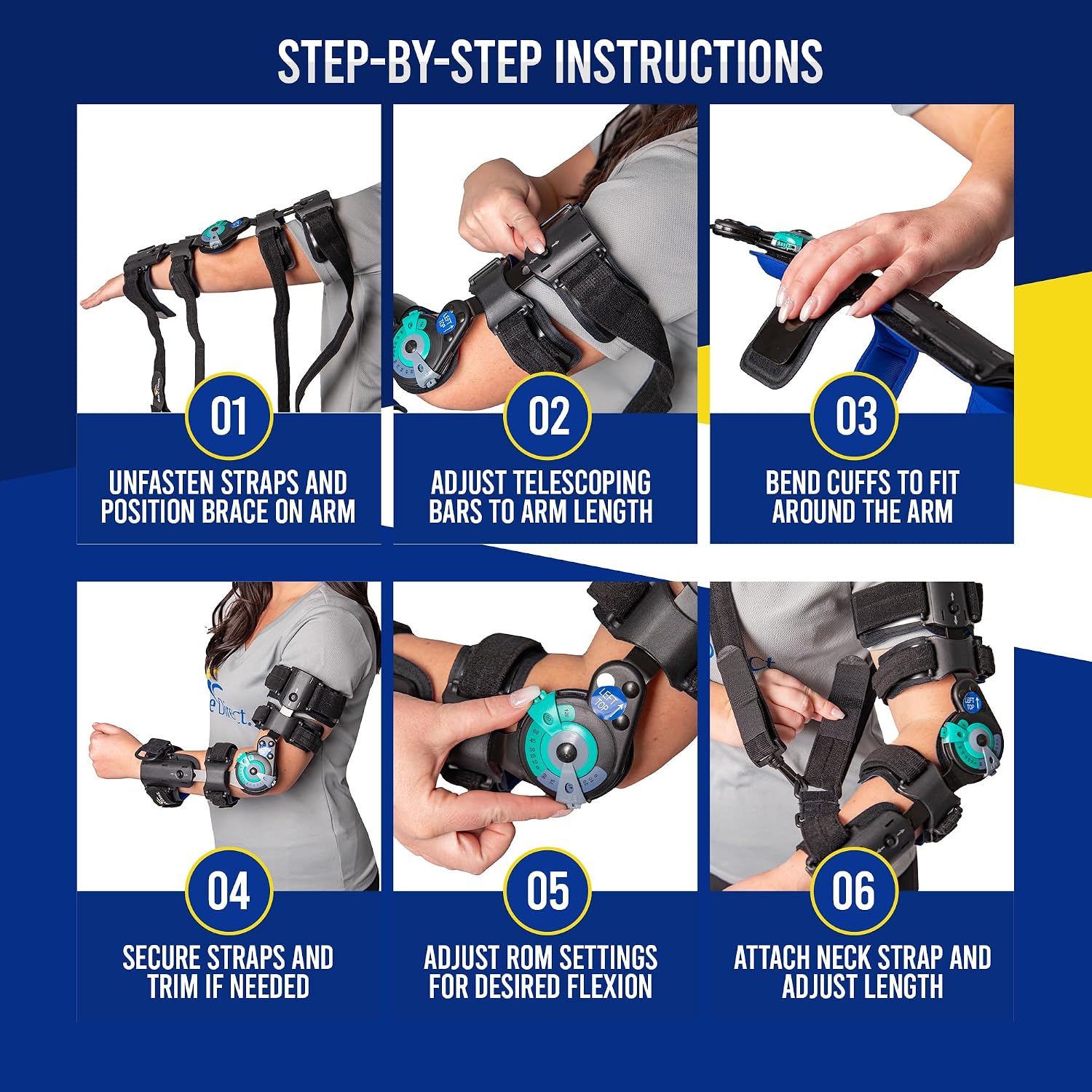 Hinged Elbow Brace, Arm Immobilizer & Stabilizer, L3761 | Elbow support brace that aids post-op recovery & tendon repair