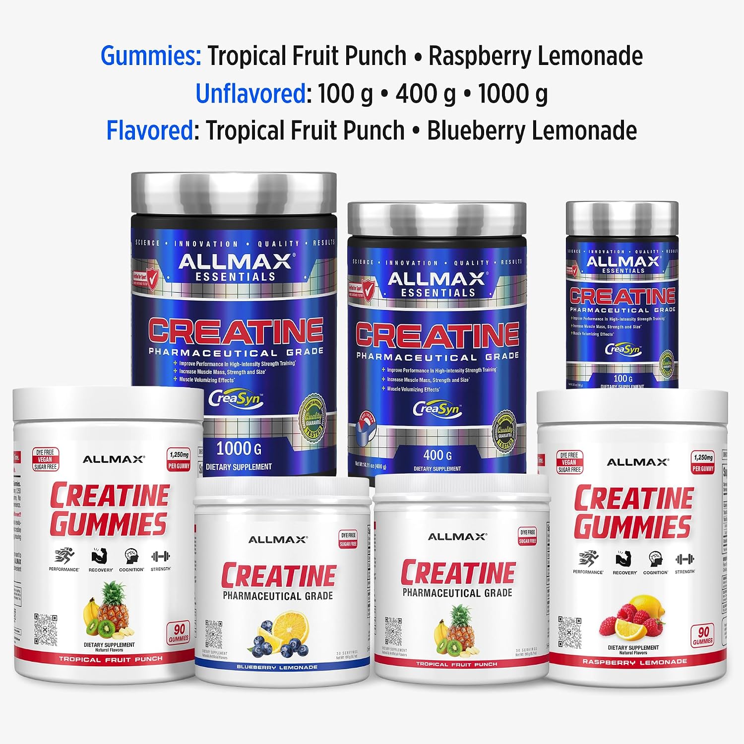 ALLMAX Creatine Monohydrate Powder, Micronized, Unflavored, 1000 g