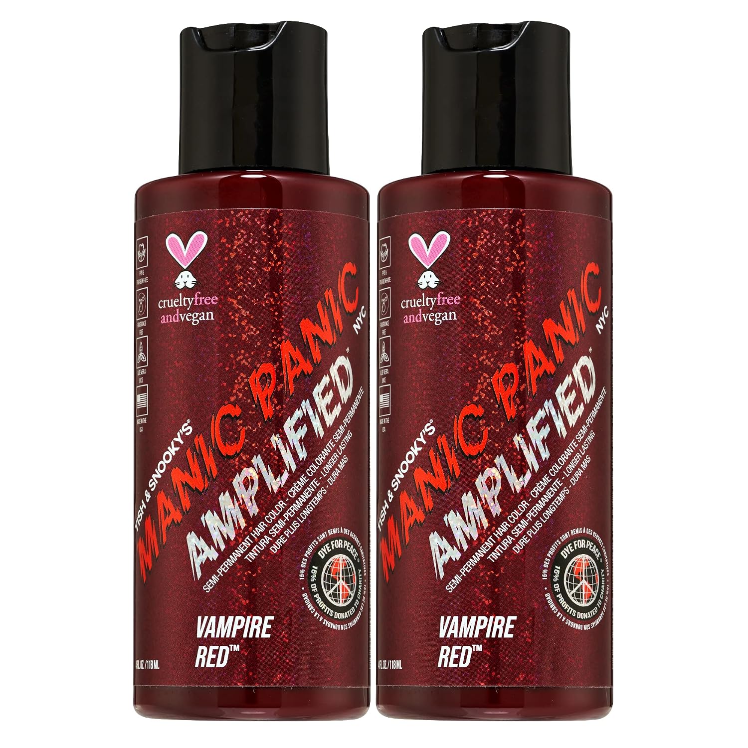 MANIC PANIC Cotton Candy Pink Hair Color - Amplified - Semi Permanent Hair Dye - Bright Pink Cool Toned Color - Glows in Blacklight - Vegan, PPD & Ammonia-Free - For Coloring Hair on Women & Men