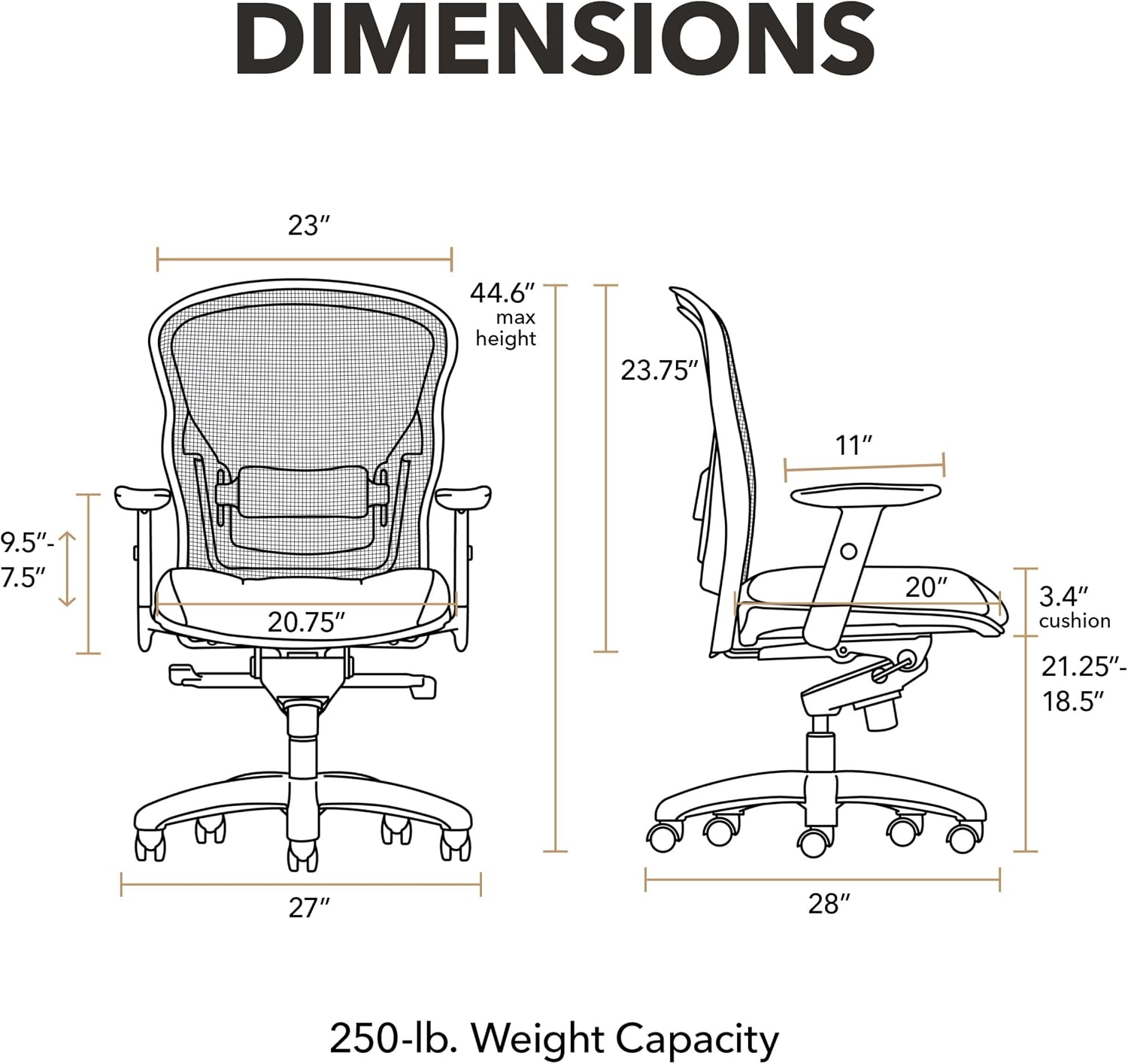 HON Wave Ergonomic Office Chair, Lumbar Support, Desk Chair, Black | High back ergonomic office desk chair with lumbar support, adjustable arms, office decor, advanced tilt for comfort