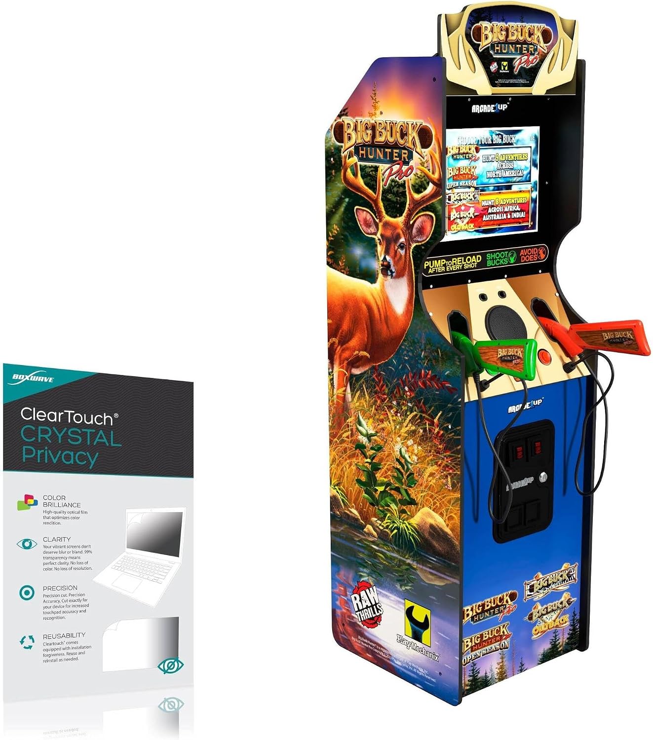BoxWave Screen Protector Compatible with Arcade1Up Big Buck Hunter Pro Deluxe - ClearTouch Crystal Privacy (2-Pack)