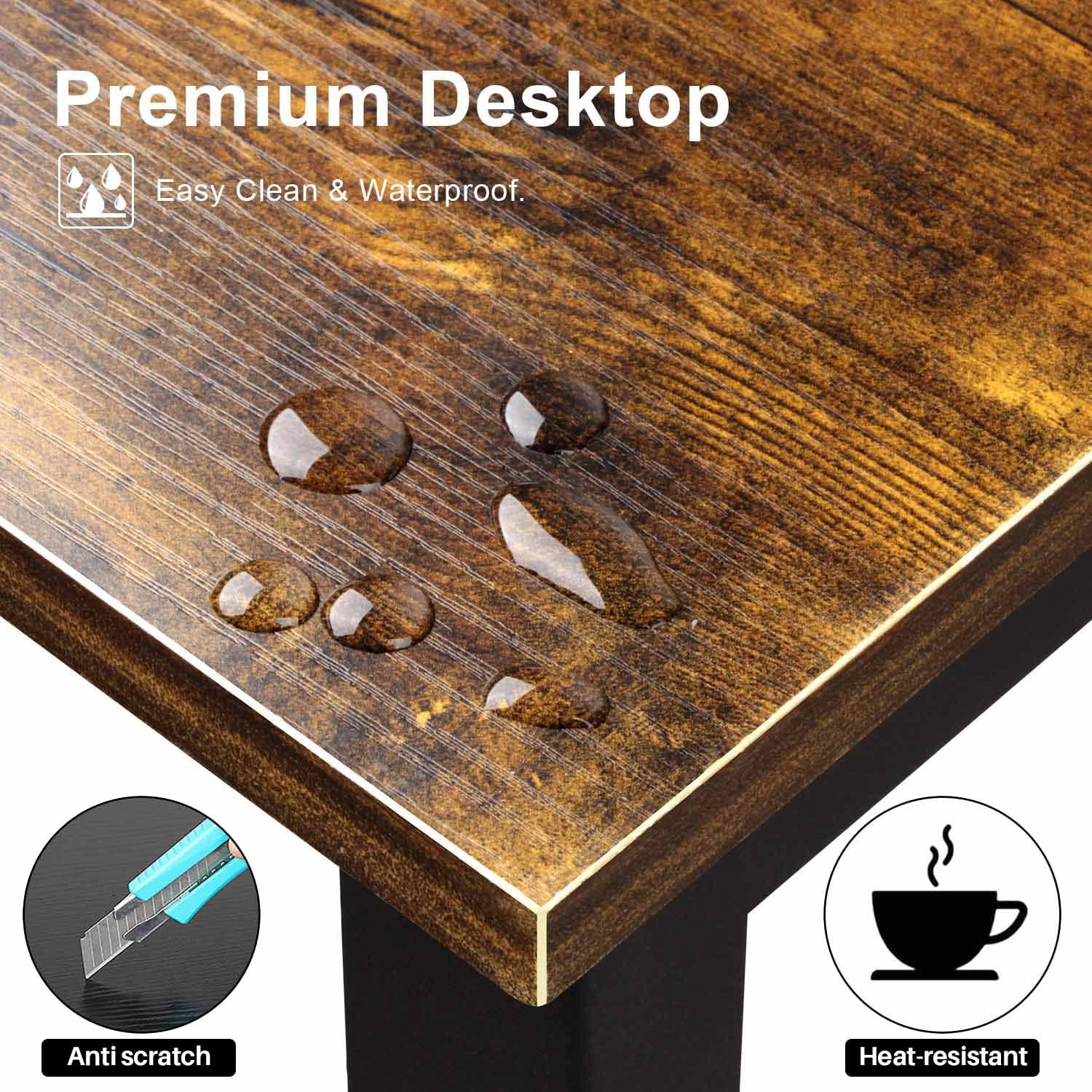 Aquzee Computer Desk with Shelves, 47" W x 23.6" D Gaming Desk with Hutch and Bookshelf