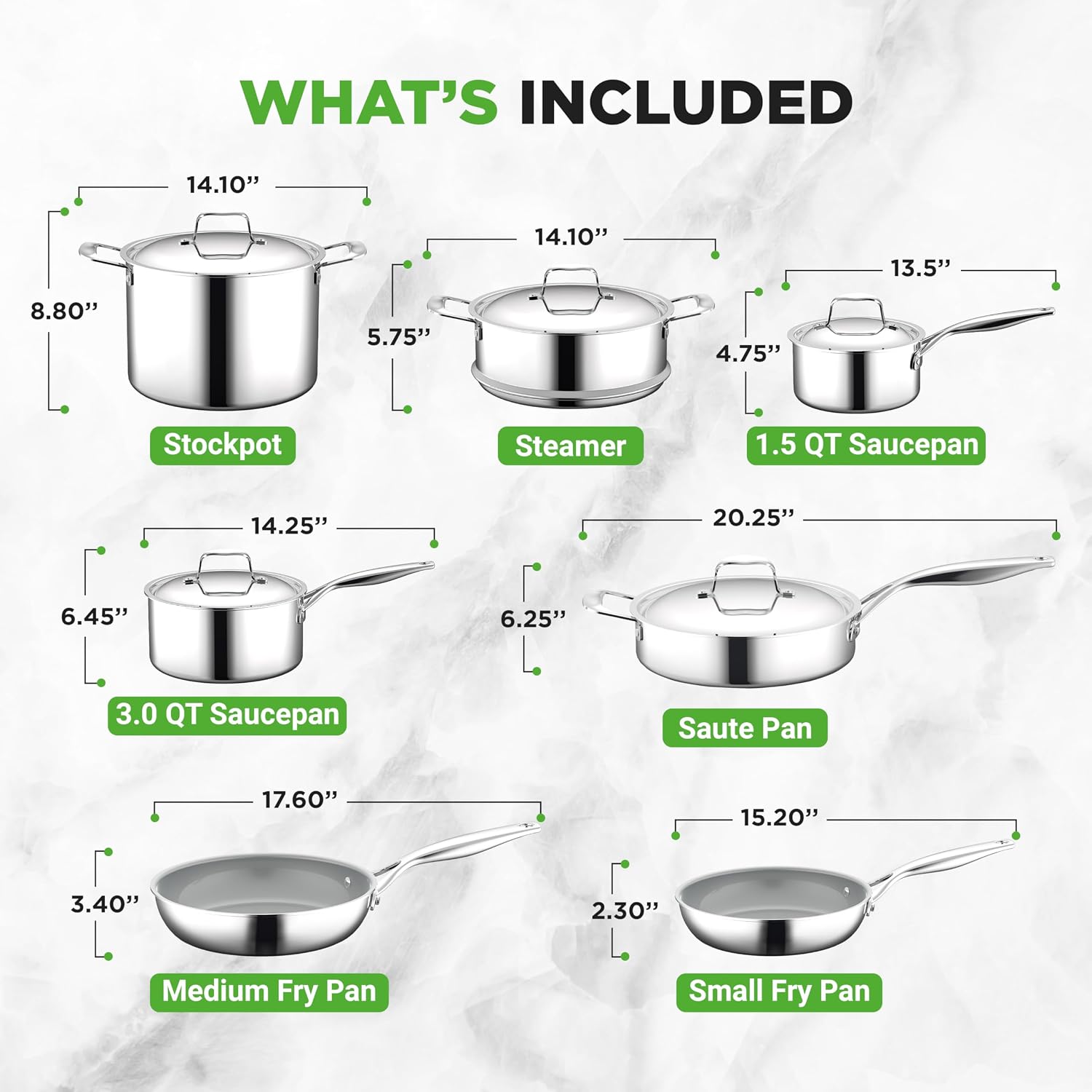 NutriChef Professional 12-Piece Nonstick Cookware - PFOA/PFOS-Free, Heat Resistant Lacquer, Elegant Design, Multi-Sized Pots and Pans, Teal/Gray/Green