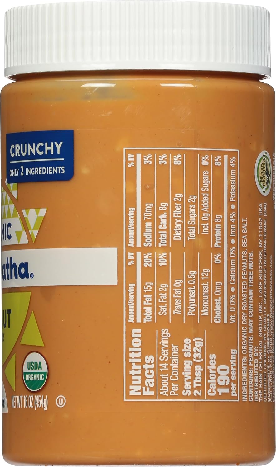 MaraNatha Organic Creamy Peanut Butter, 16 Ounce Jar