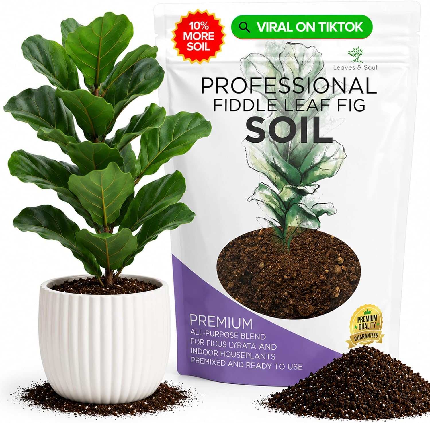 Professional Bonsai Soil Mix Ready to Use | Large 2.2 Quarts, Premium Potting Soil for Bonsai Trees