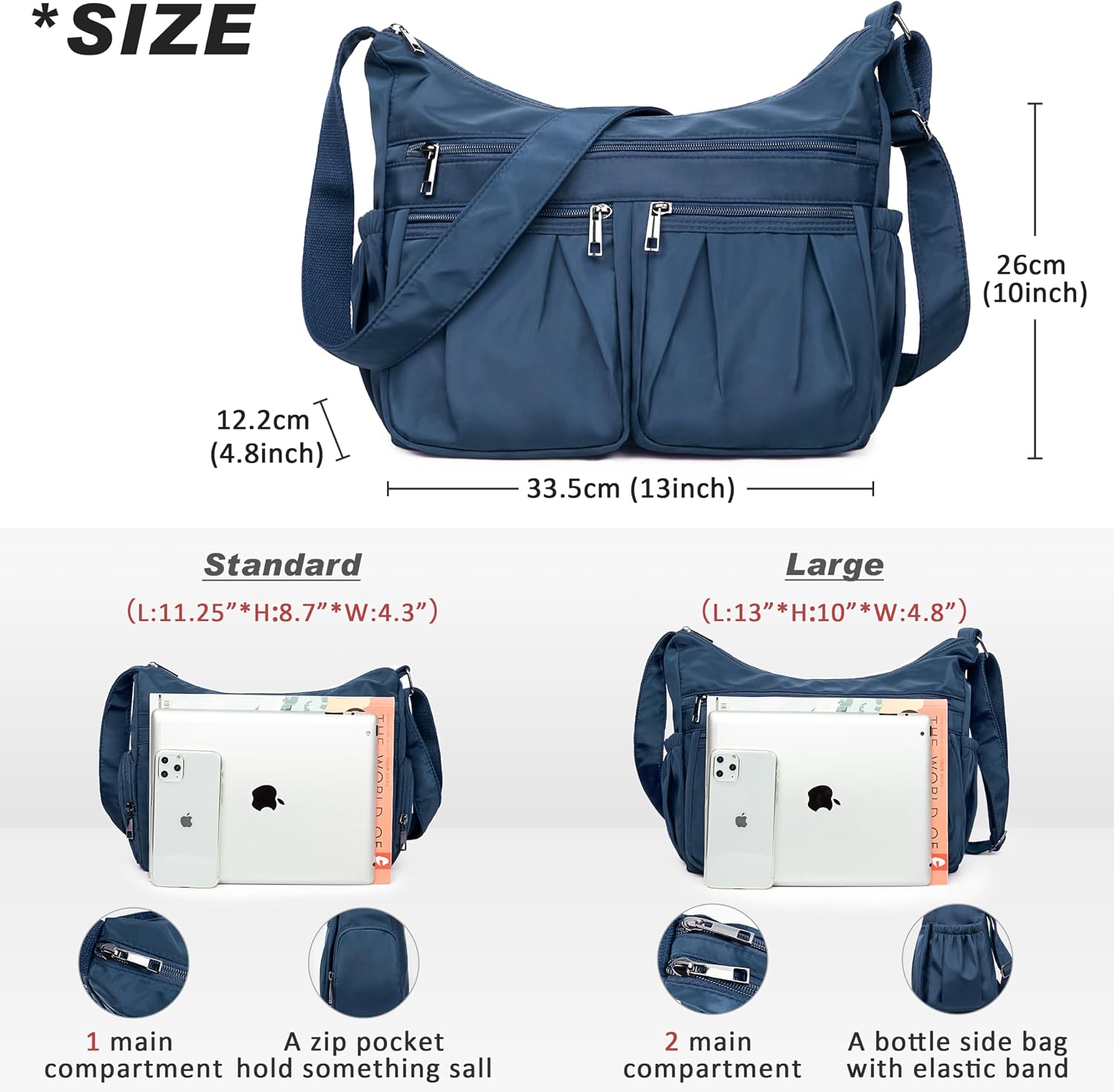 VOLGANIK ROCK Crossbody Purses for Women Shoulder Handbags Lightweight Waterproof Nylon Travel Bag Ladies Pocketbooks