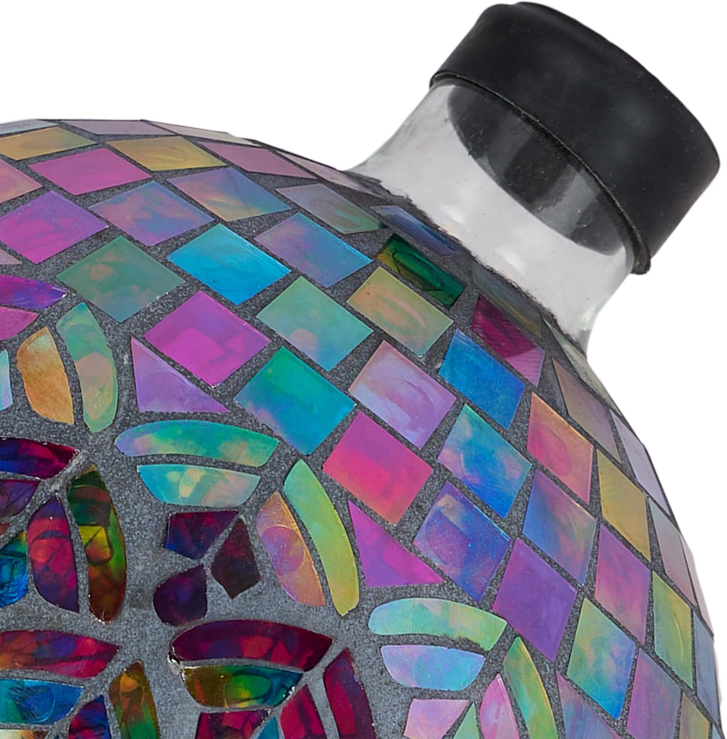 Alpine Corporation 10" Diameter Indoor/Outdoor Glass Mosaic Gazing Globe Yard Decoration, Purple Pearlized Petals Design