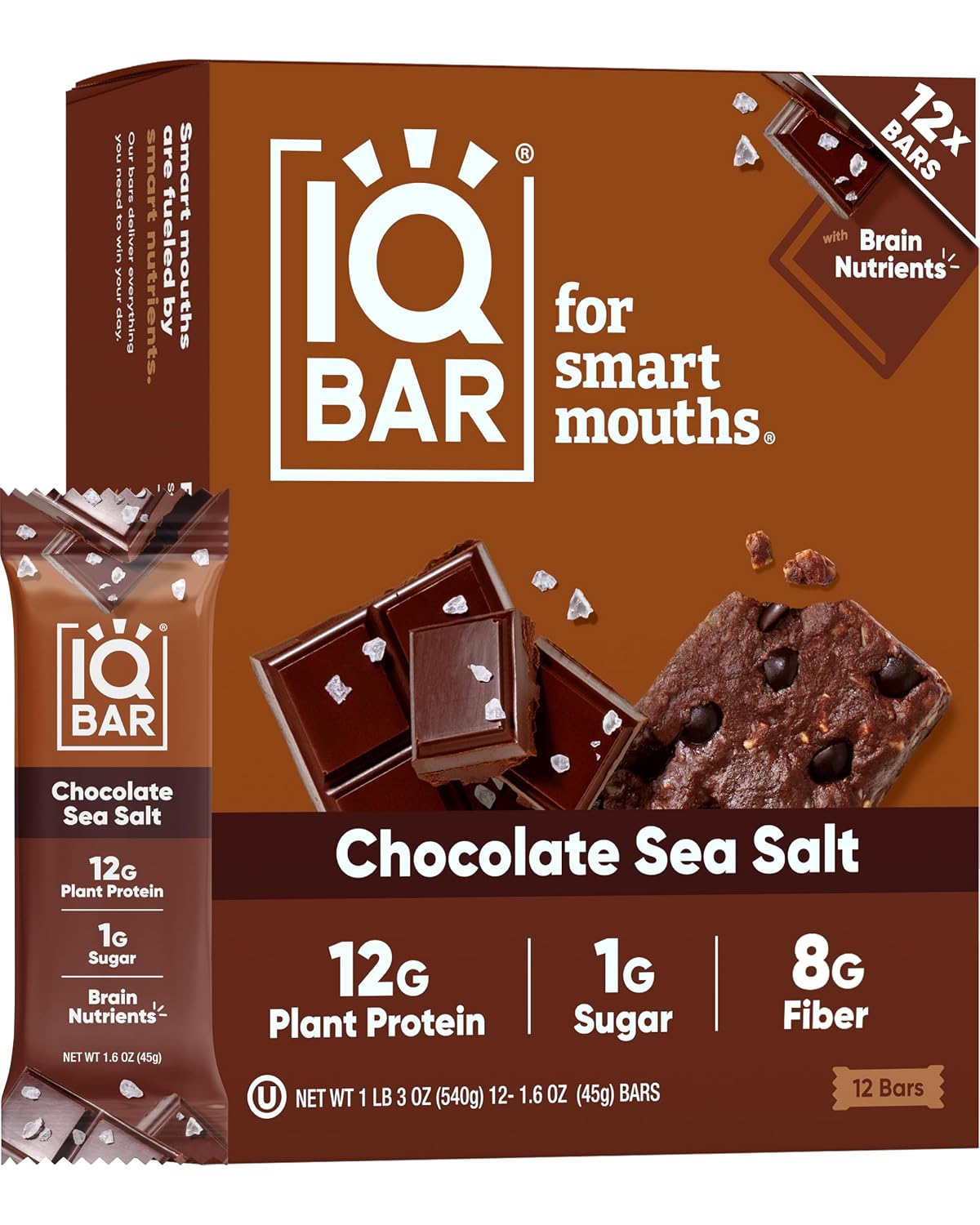 IQBAR Clean Protein Bars, Low Sugar Keto, Banana Nut 12-Count