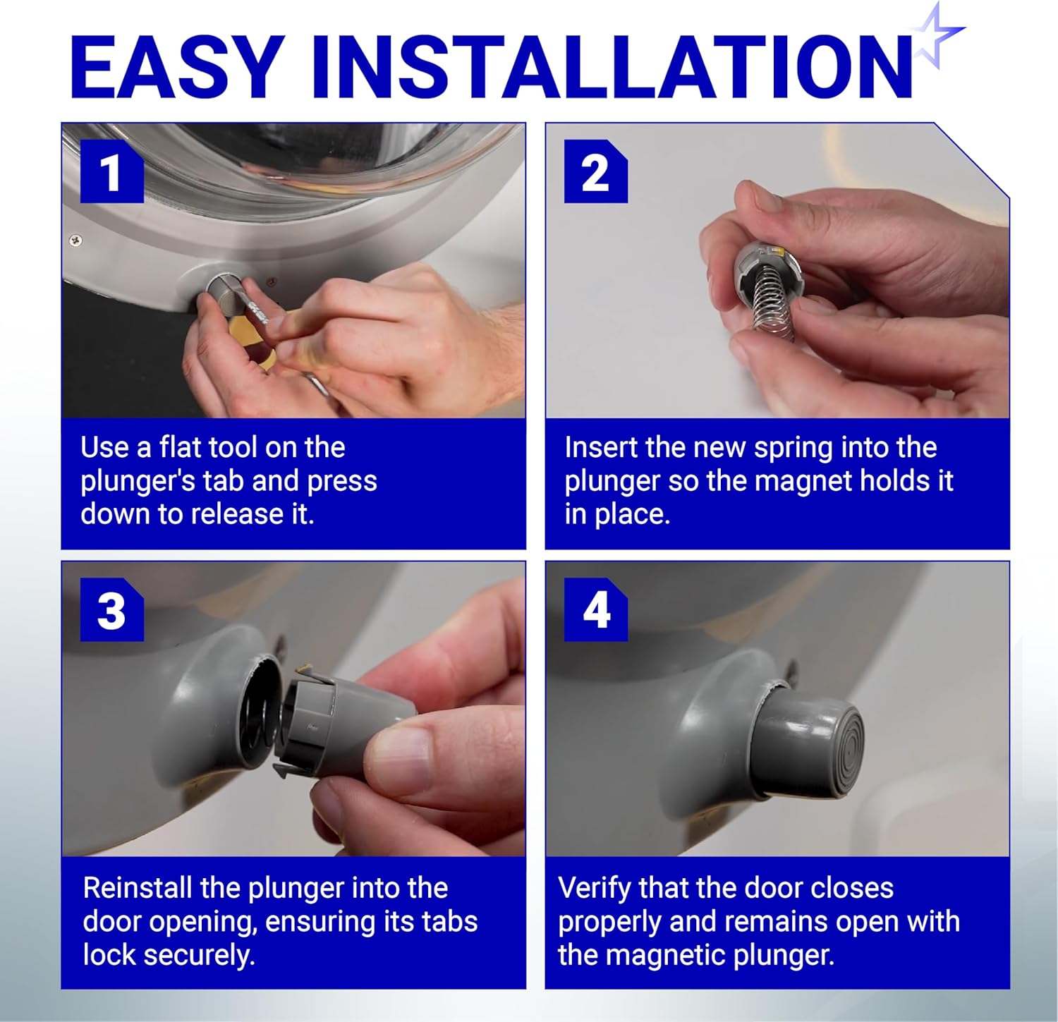 [Upgraded] BlueStars AGM73610701 Washer Magnetic Door Plunger Replacement