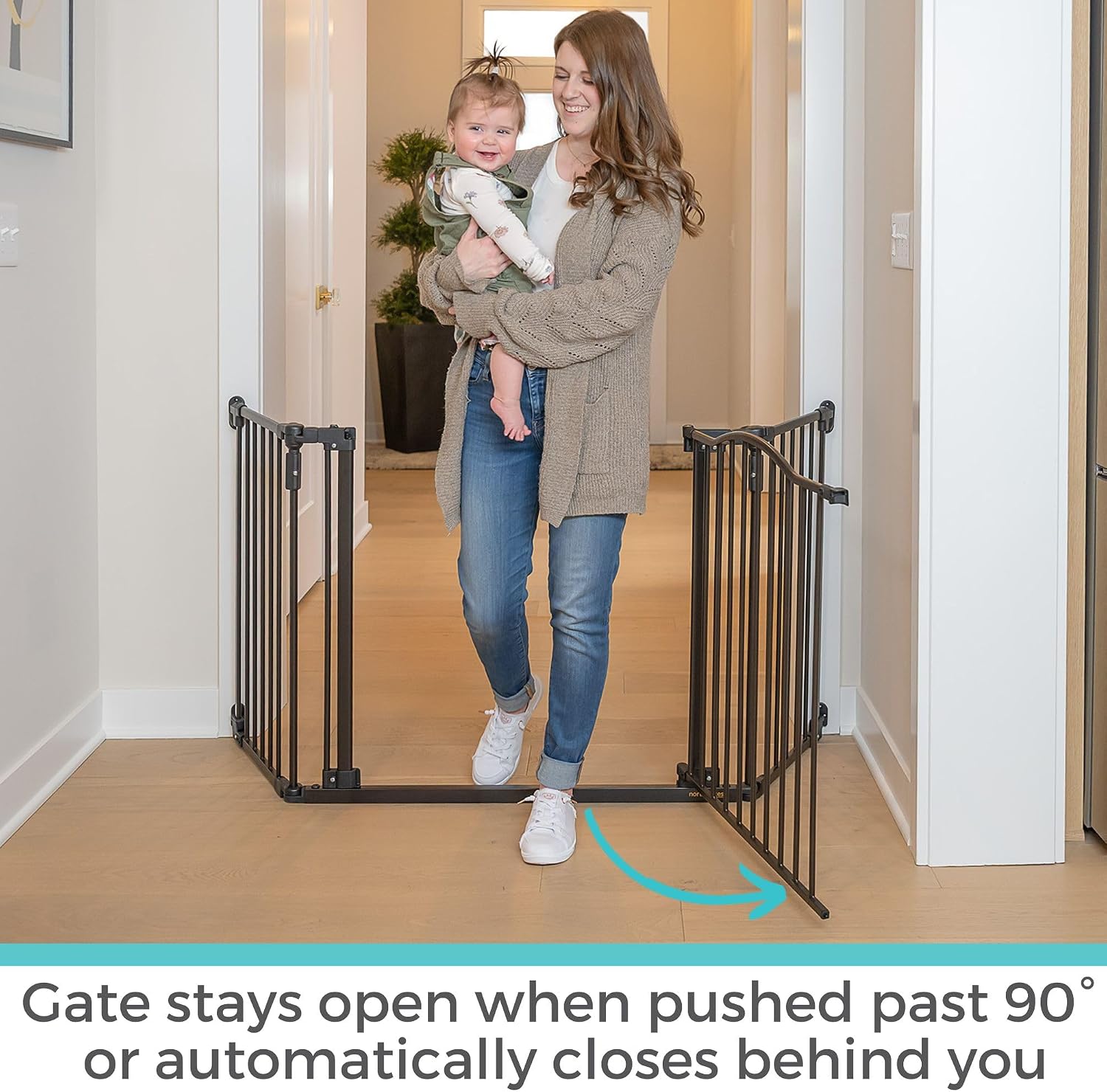 Toddleroo by North States - Deluxe Décor Safety Gate: Hardware Mounted Extra Wide Metal Baby Gate - Adjustable Child Gate - 38.3 to 72 Inches Wide - 30 Inches Tall - Matte Bronze