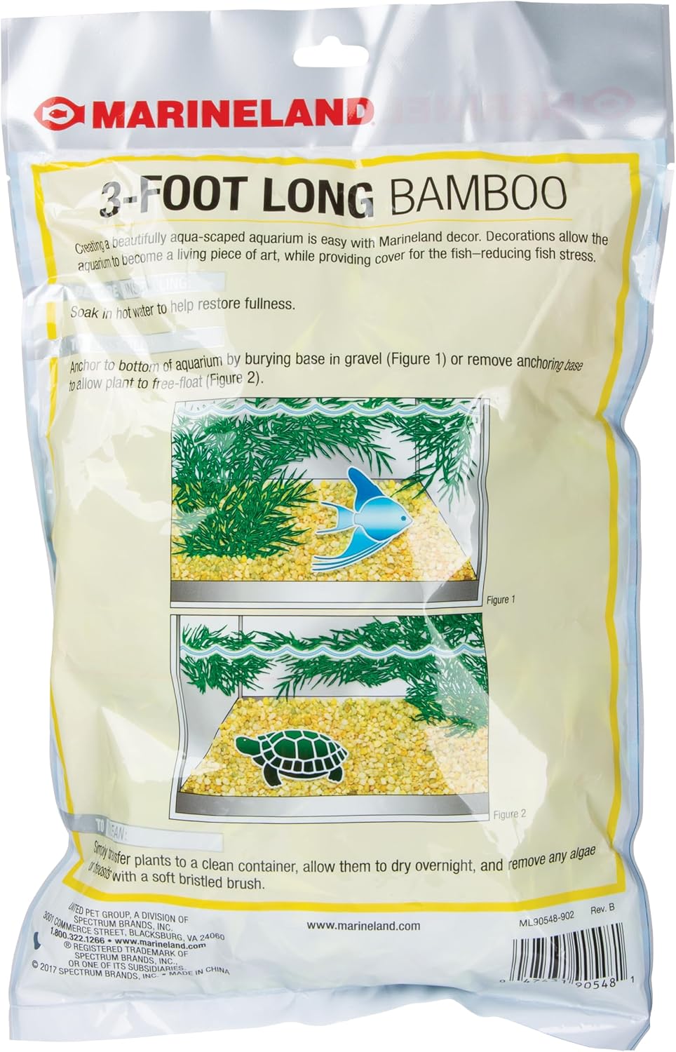 Marineland Bamboo 3 Feet, Décor For Aquariums and Terrariums