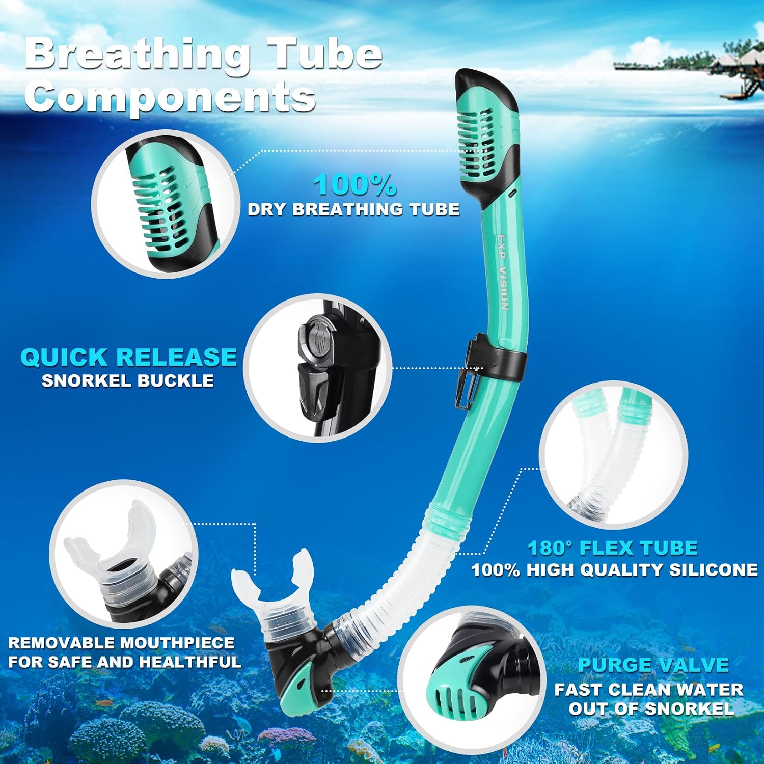 Adult Pano 3 Scuba Diving Mask, Tempered Glass Snorkel Mask Anti-Fog Swim Mask No Leakage Swim Goggles with Nose Cover Snorkeling Gear for Snorkeling