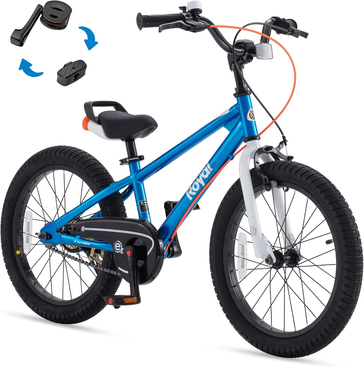 RoyalBaby EZ Kids Bike 12 14 16 18 20 Inch Balance Pedal 2-in-1 Training Bicycle Boys Girls Ages 3 to 12 Years Easy Learn for Beginners