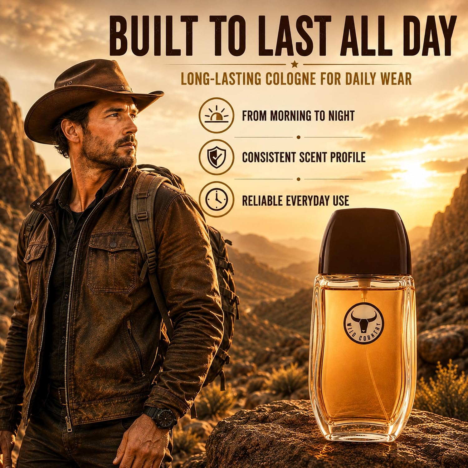 AVON Wild Country Cologne for Men - 3 oz | Long-Lasting Mens Cologne Spray with Lavender & Sandalwood. Bold, Aromatic Men's fragrances & Versatile daily wear body spray