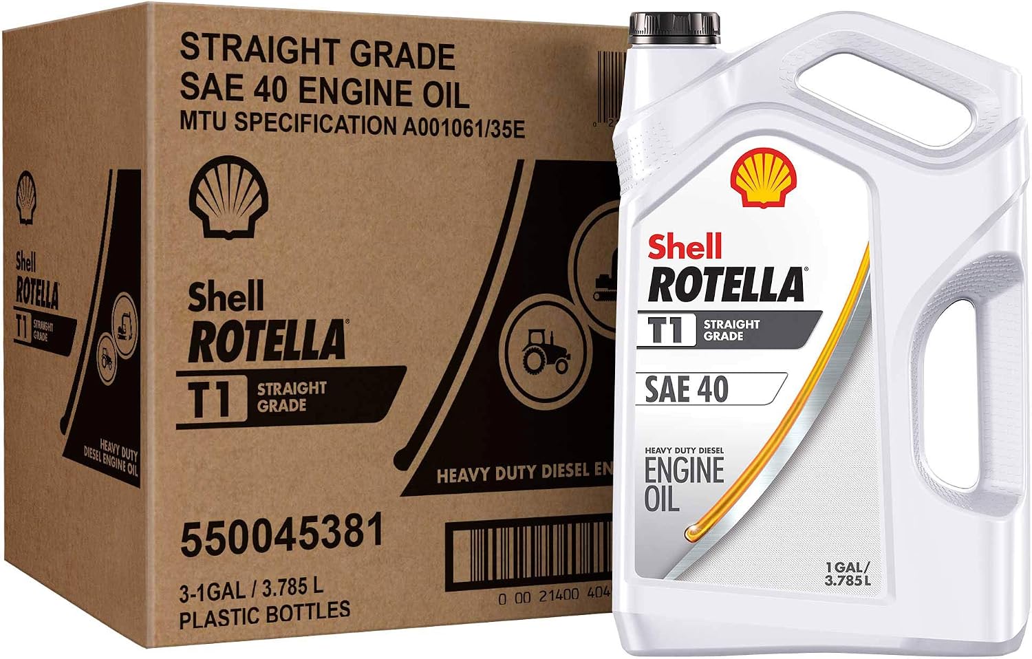 Rotella T1 40 CF/CF-2 Motor Diesel Oil, 5 Gallon - Pack of 1