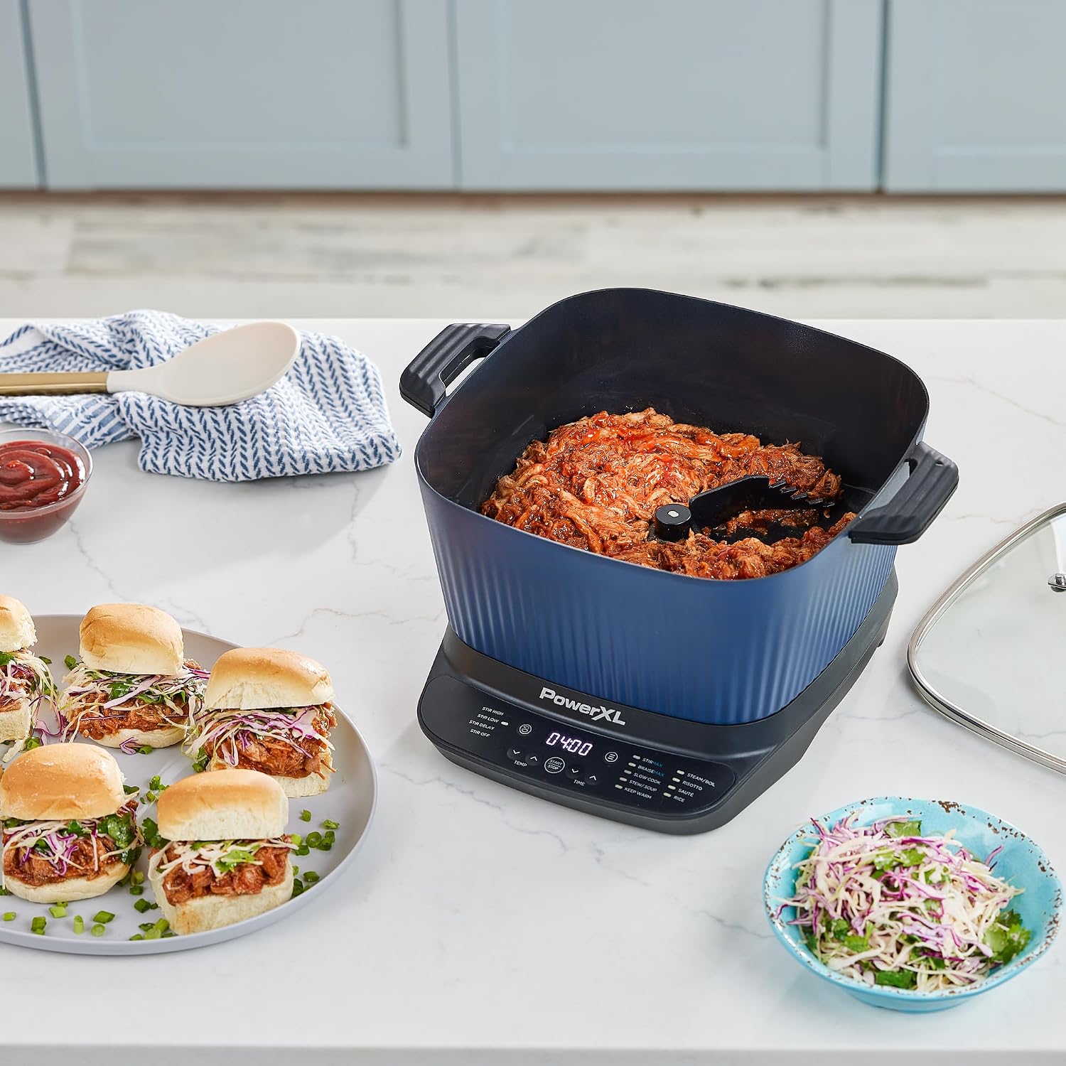 STIRMAX PLUS 7.5QT Digital Multi-Cooker with Auto Stir | 9-in-1 multicooker with automatic stirring, sauté, sear and 7.5QT family-size capacity.