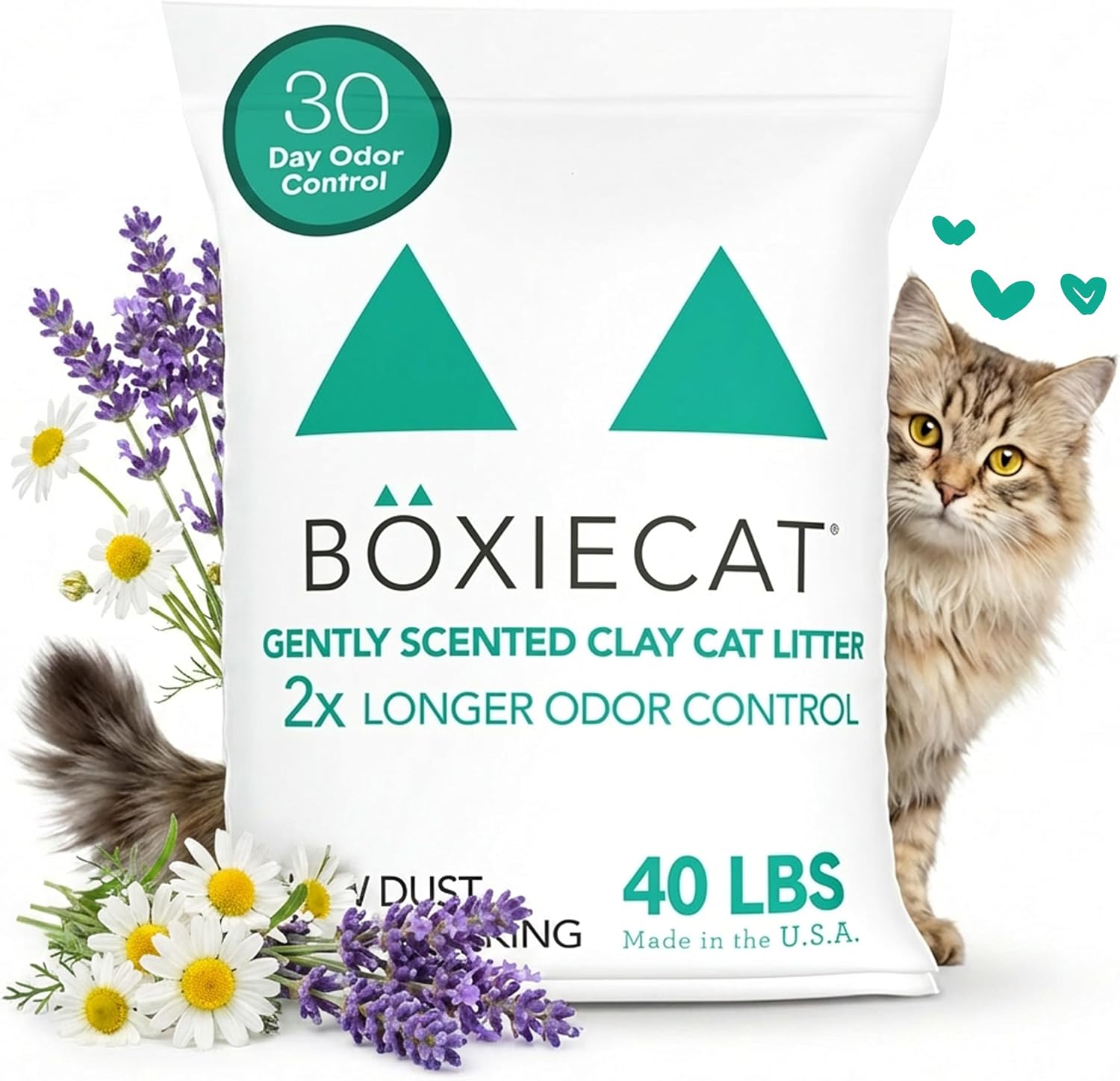 Boxie Premium Unscented Clumping Cat Litter 30+ Day Odor Control 16 lb