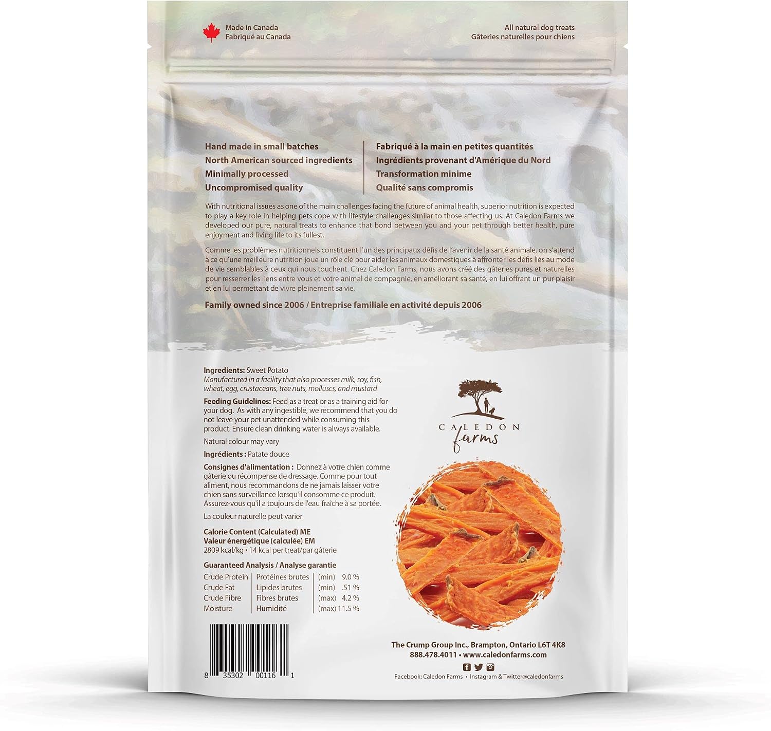 Caledon Farms Sweet Potato Chews for Dogs 9.3 OZ