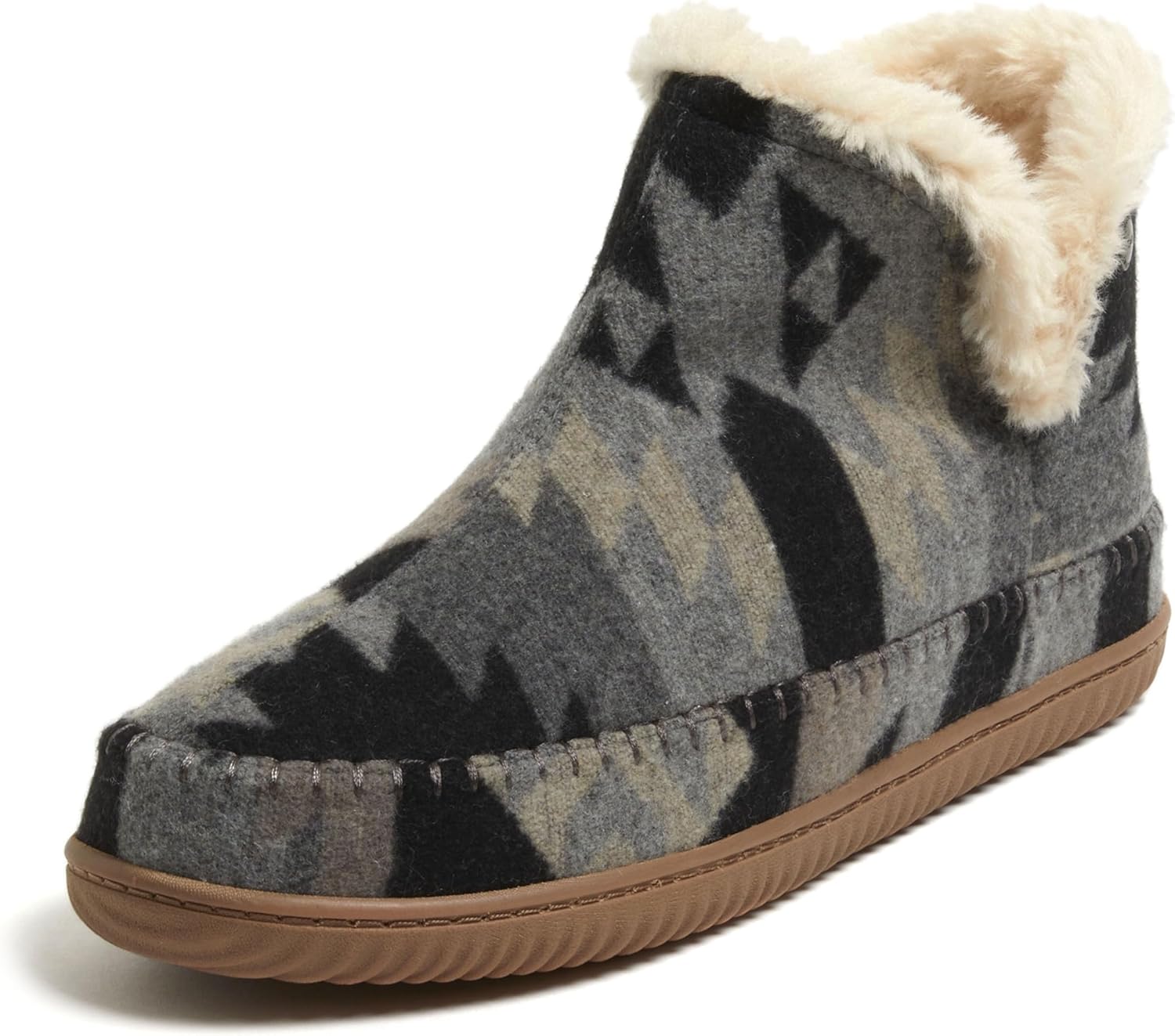 Dearfoams Men's Memory Foam Indoor House Slippers Brixen Ankle Boot House Shoes - Gifts for Men