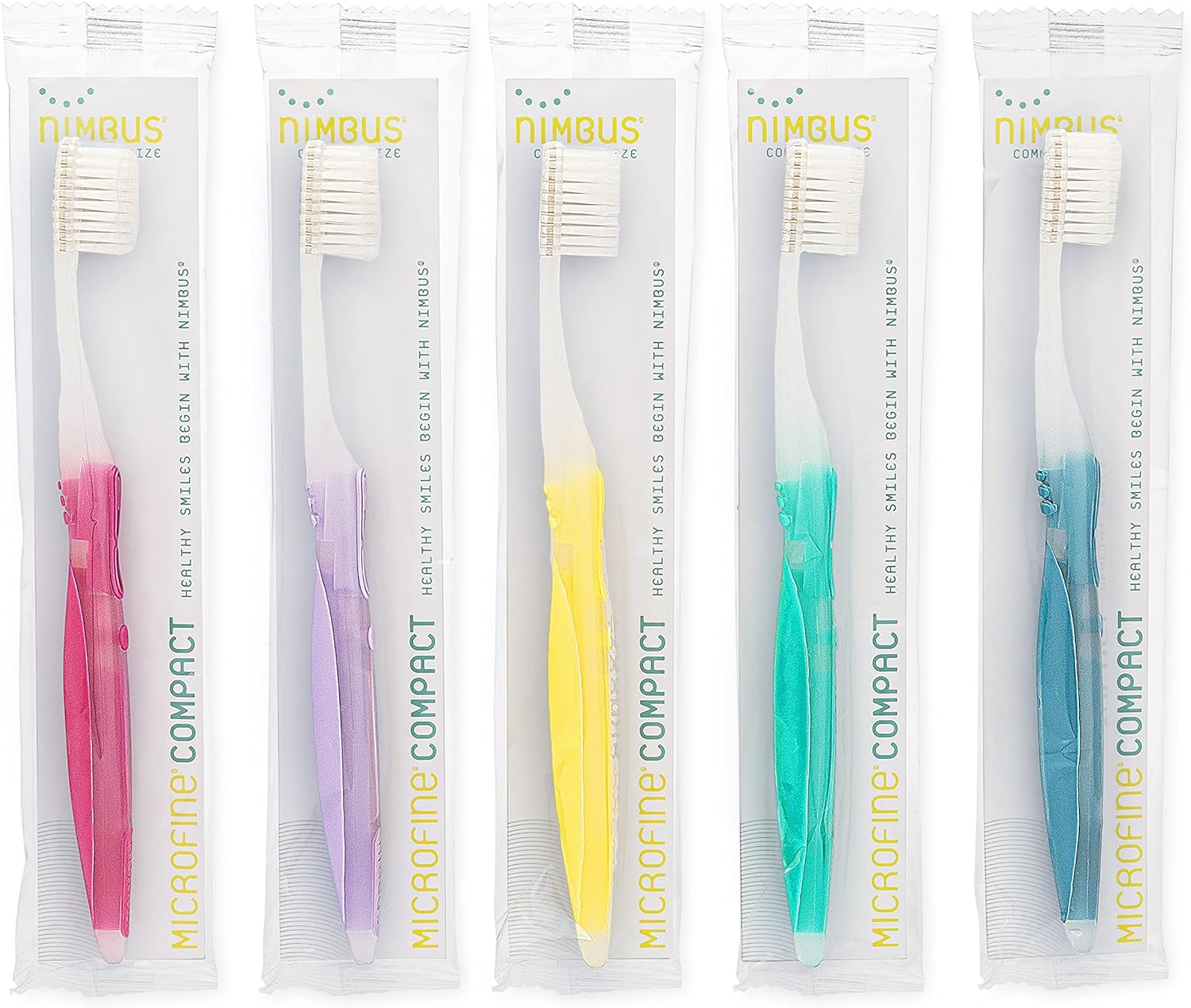 Nimbus Extra Soft Toothbrushes (Compact Size Head) Periodontist Design Tapered Bristles for Sensitive Teeth and Receding Gums