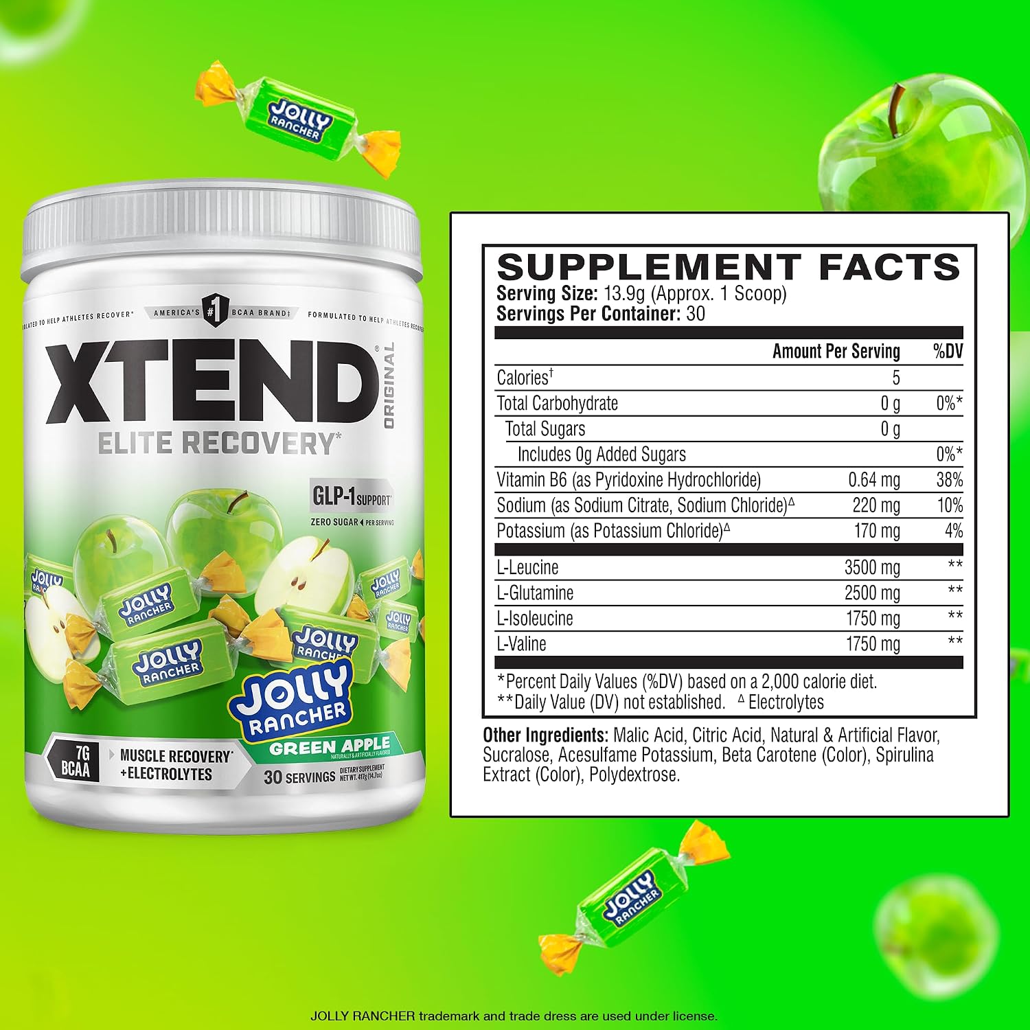 Xtend Original BCAA Powder, 7g BCAAs and 2.5g L-Glutamine for Muscle Recovery Hydration and Lean Muscle, Sugar Free Intra and Post Workout Drink with Electrolytes, Watermelon Explosion, 30 Servings