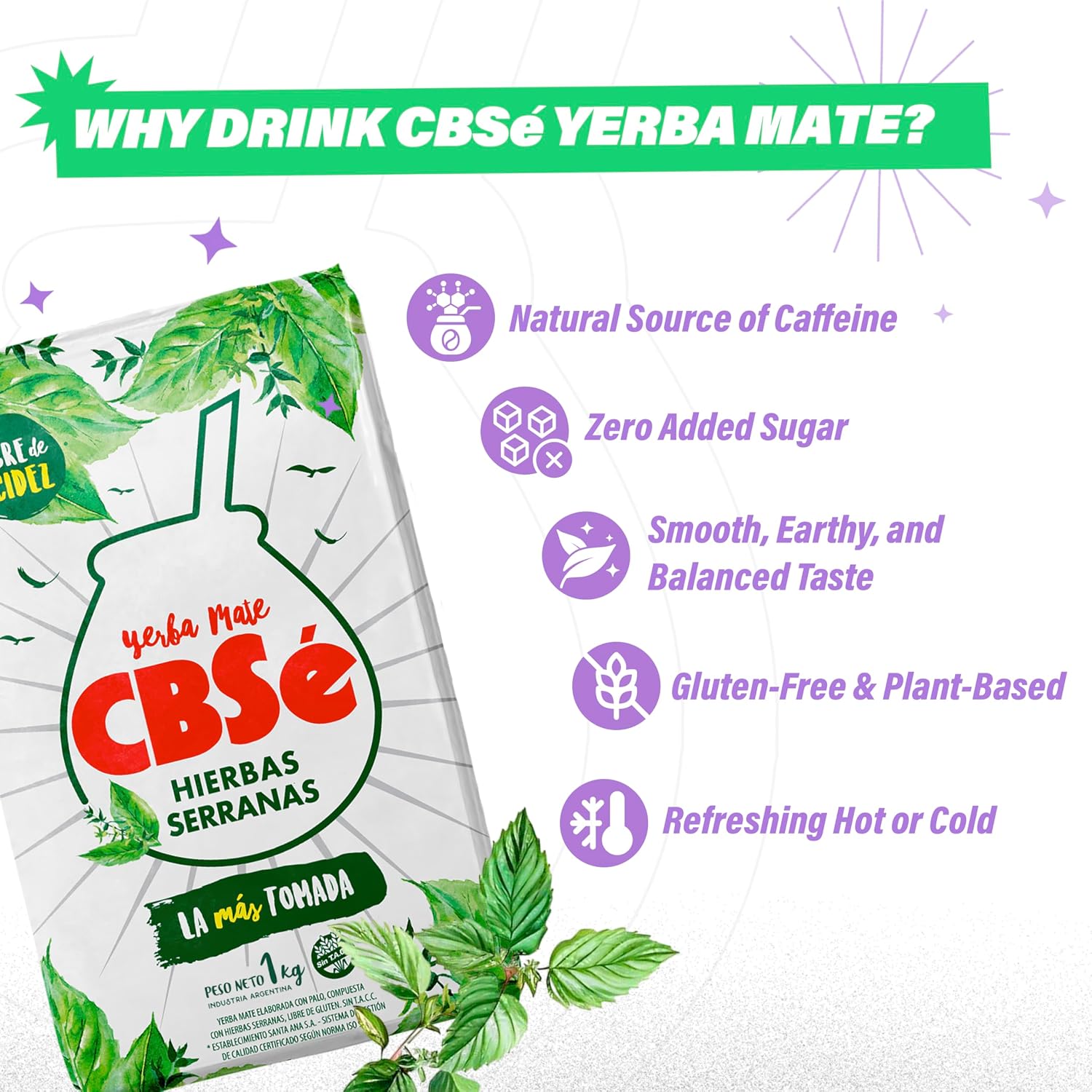 CBSe Hierbas Serranas Yerba Mate Herbal Tea – Loose Leaf, Mountain Herb Blend with Pennyroyal, Peppermint & Mint