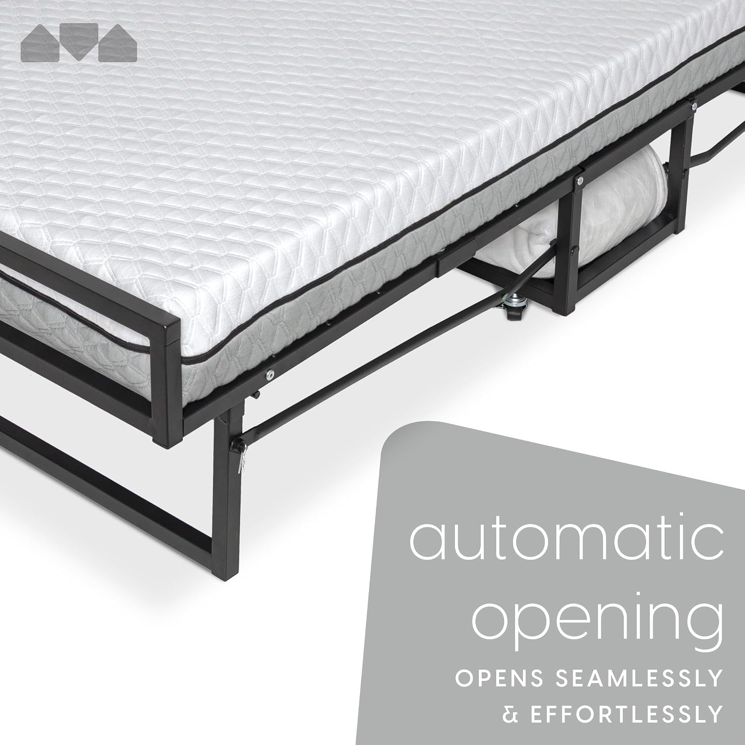 Milliard Deluxe Diplomat Folding Bed with Mattress for Adults, Twin Size, Portable Foldable Bed with Luxurious Memory Foam Mattress & Super Strong Frame, 75” x 38", Fold Up, Roll Away, & Hideaway