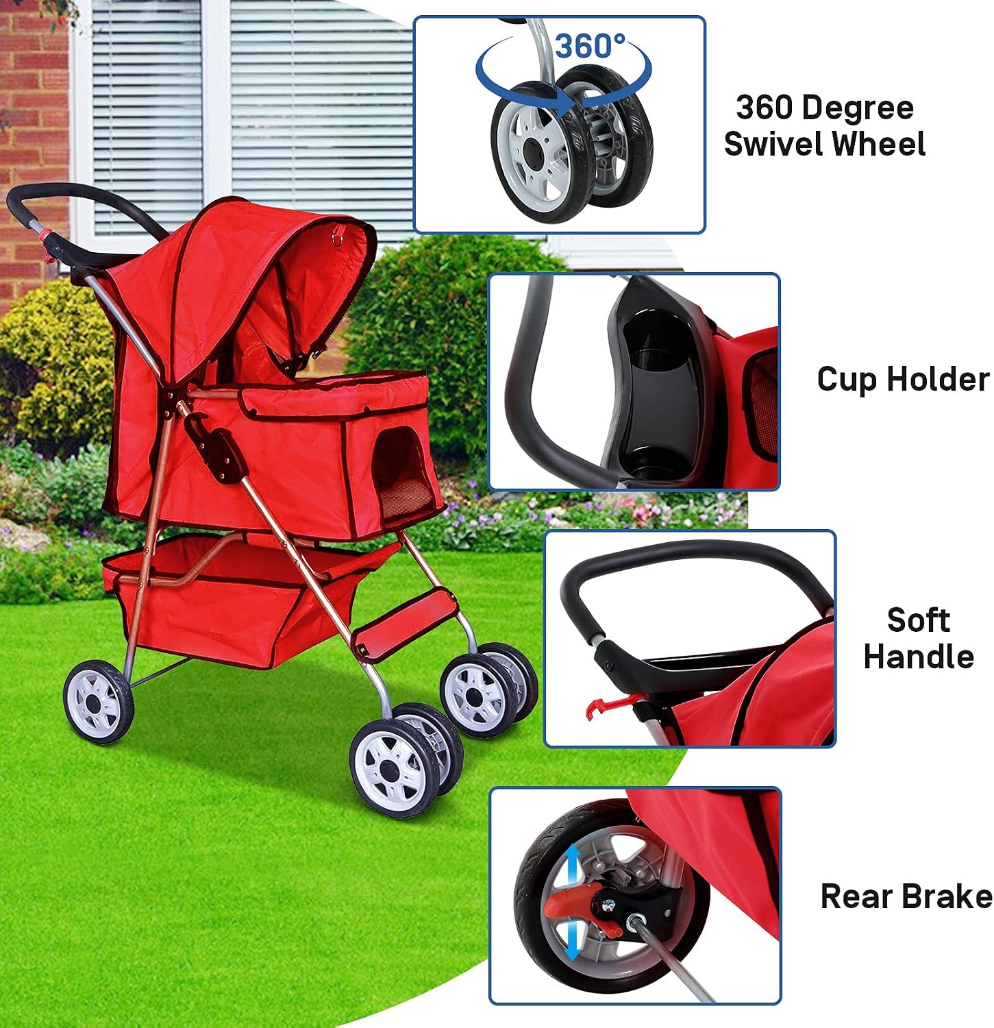 Best 4 Wheels Pet Stroller for Dog and Cat Stroller