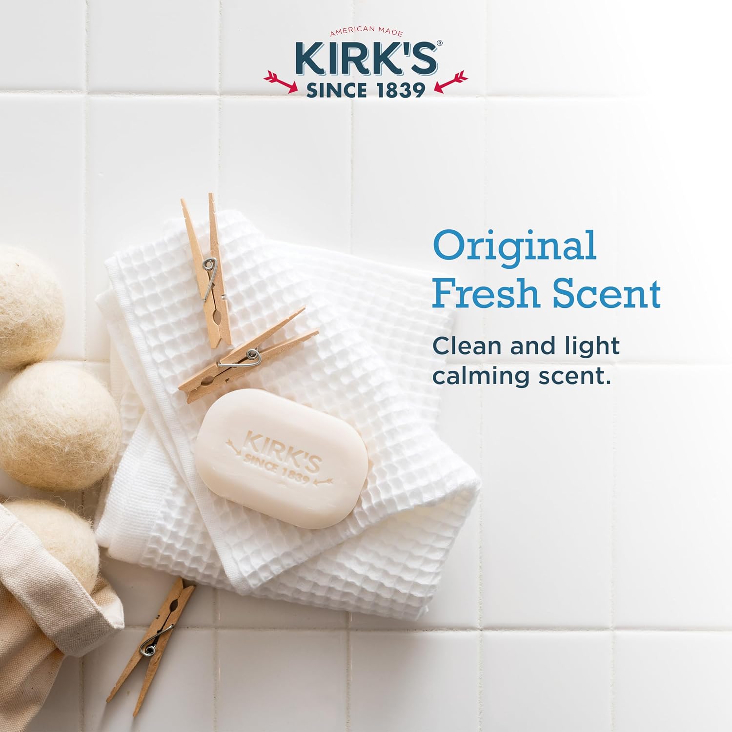 Kirk's Original Coco Castile Bar Soap Fragrance Free 4 Ounces (8 Pack)