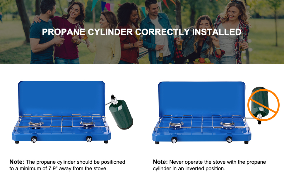 propane cylinder correctly installed